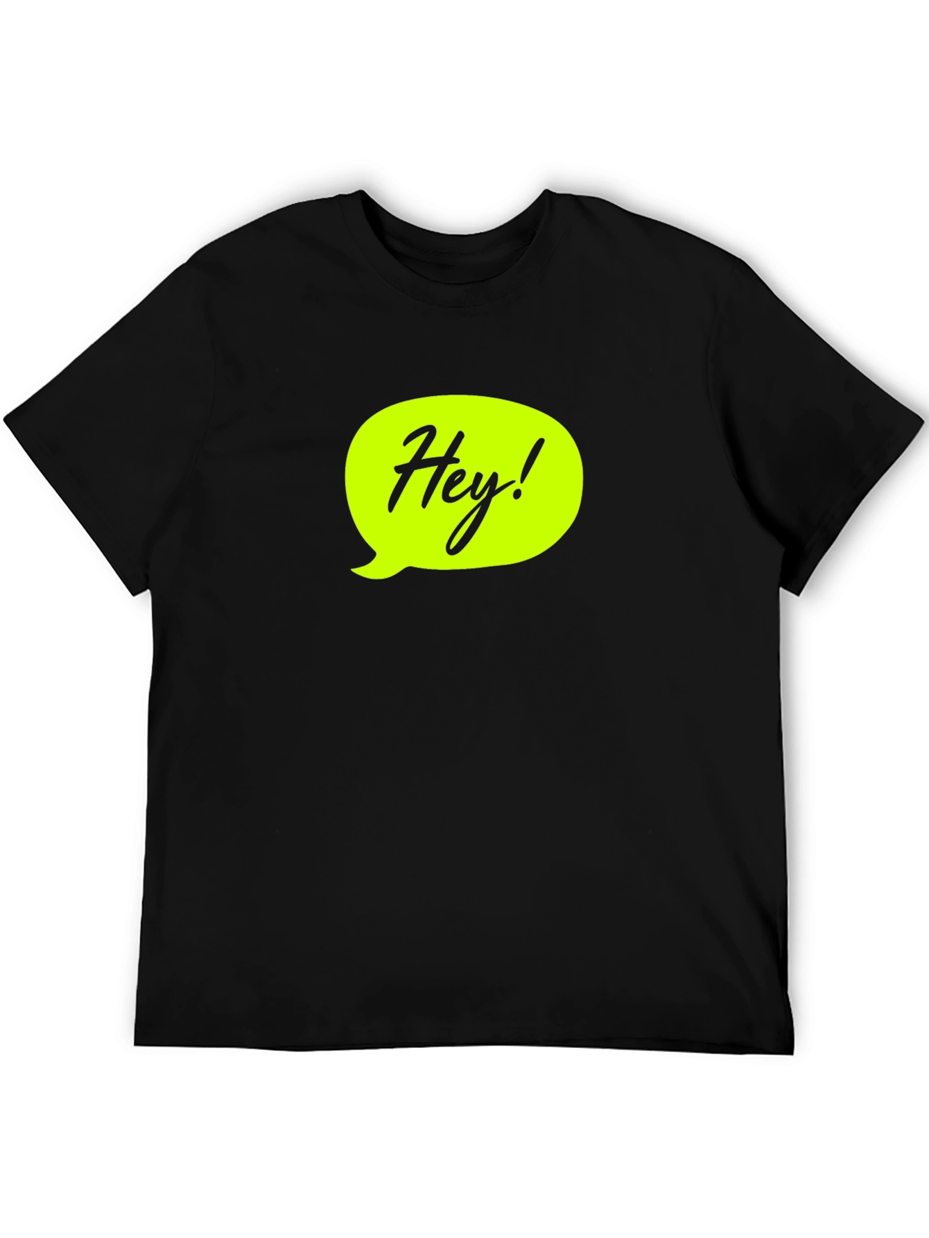 Black Hey! Black Graphic T-Shirt - Casual & Stylish view 5