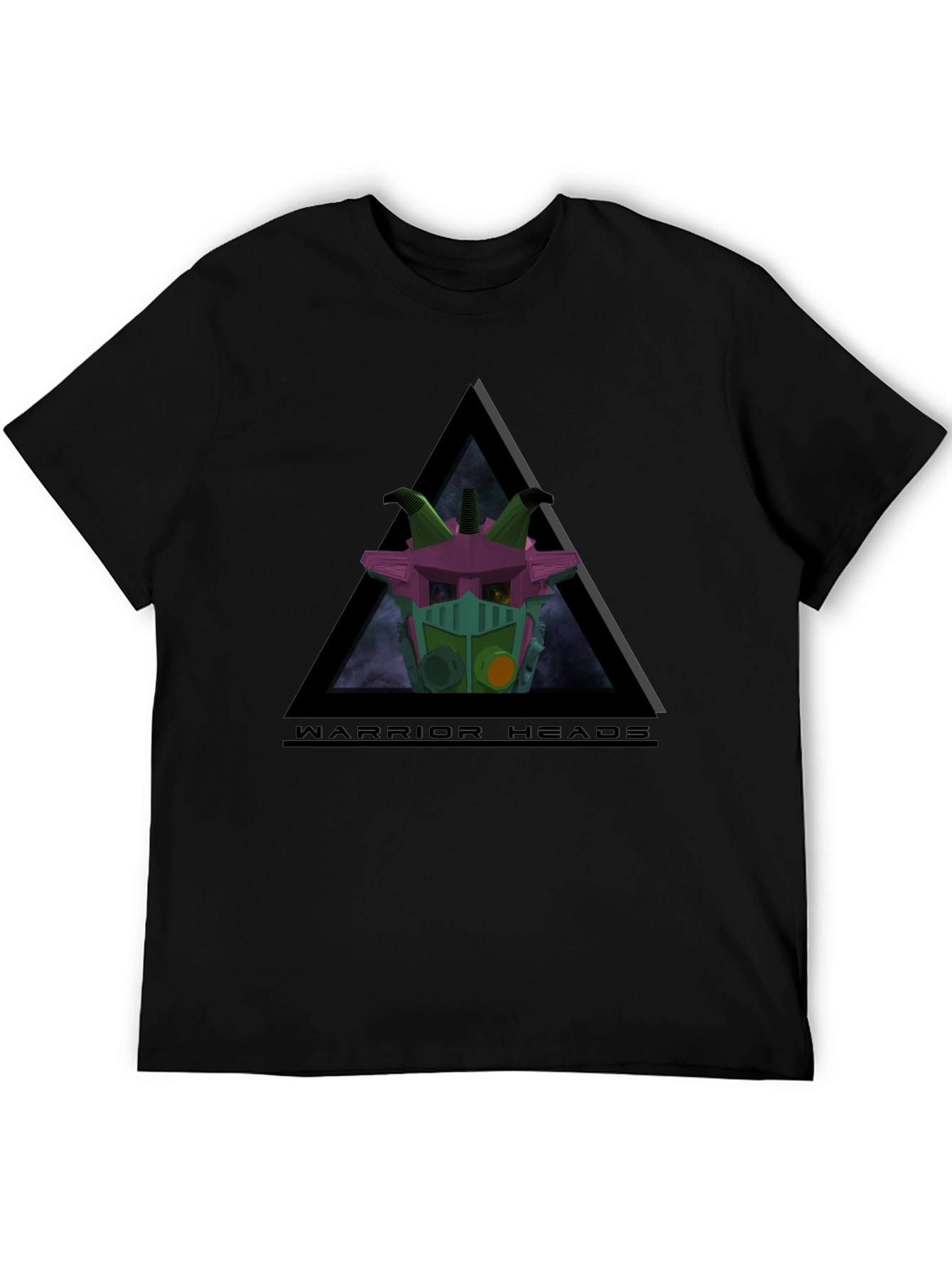 Black Warrior Heads Graphic T-Shirt - Sci-Fi Design view 5