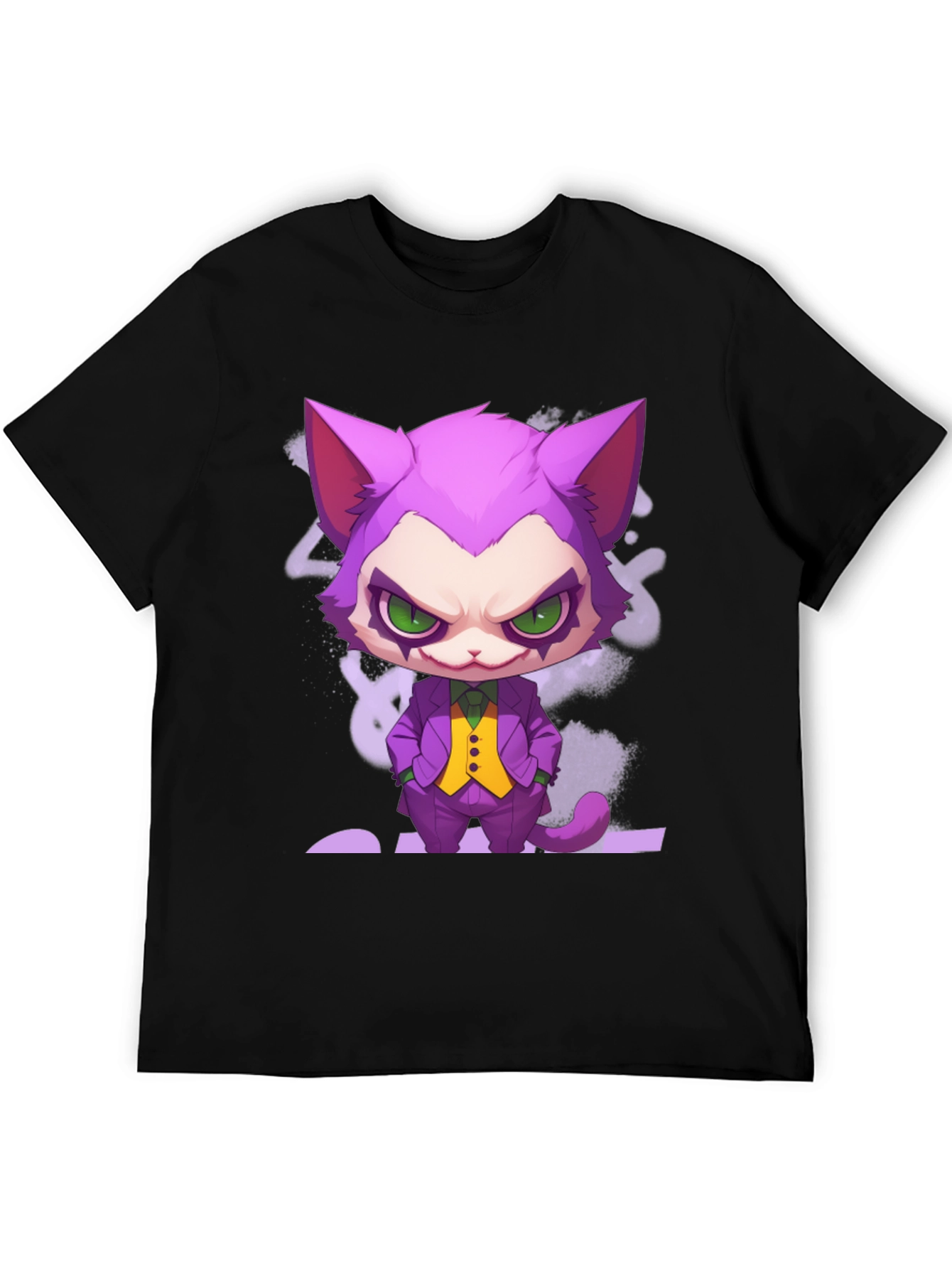 Black Cat Joker Graphic T-Shirt - Unique Design view 5