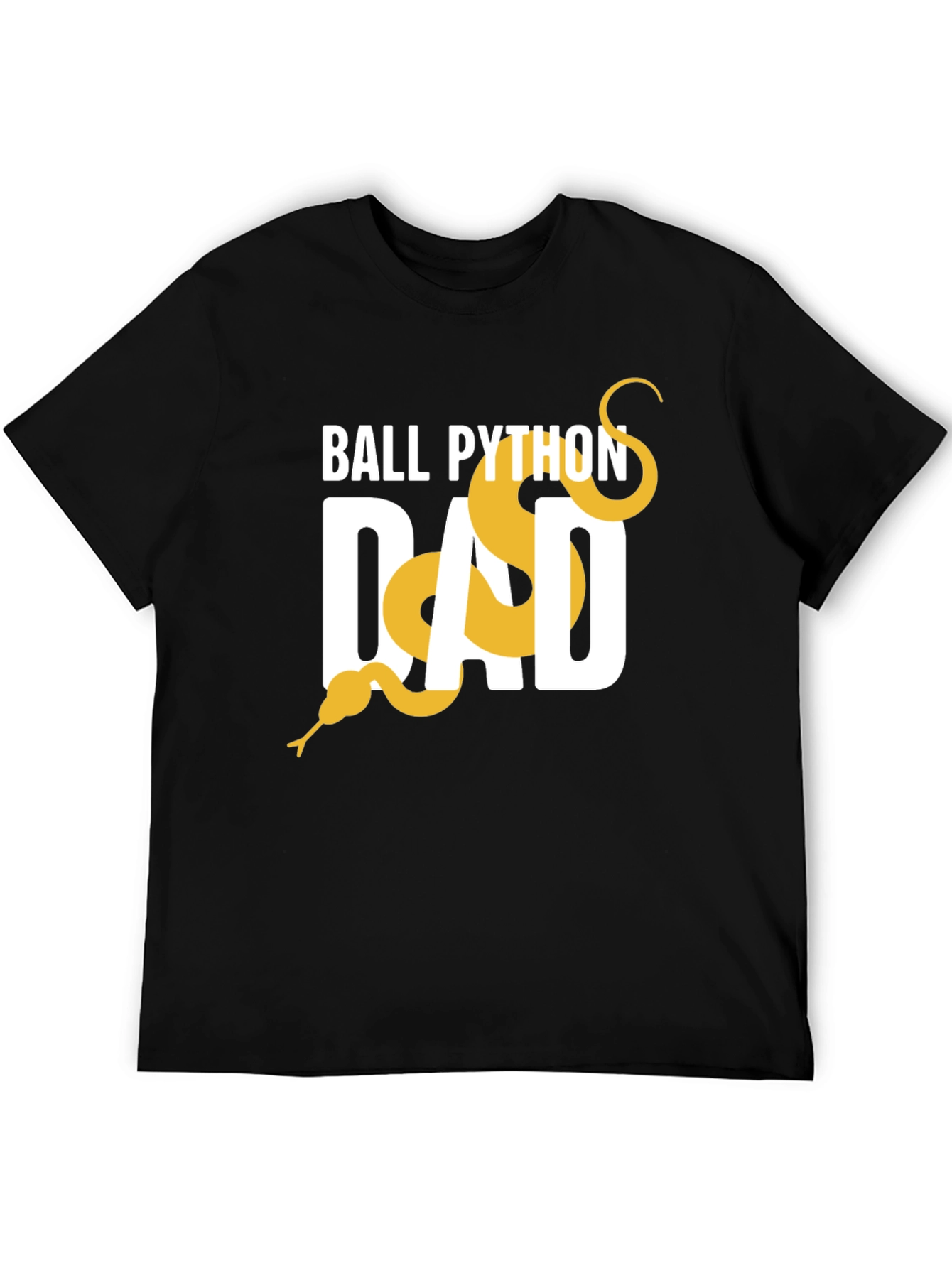 Black Ball Python Dad Graphic Tee - Black Cotton T-Shirt view 5