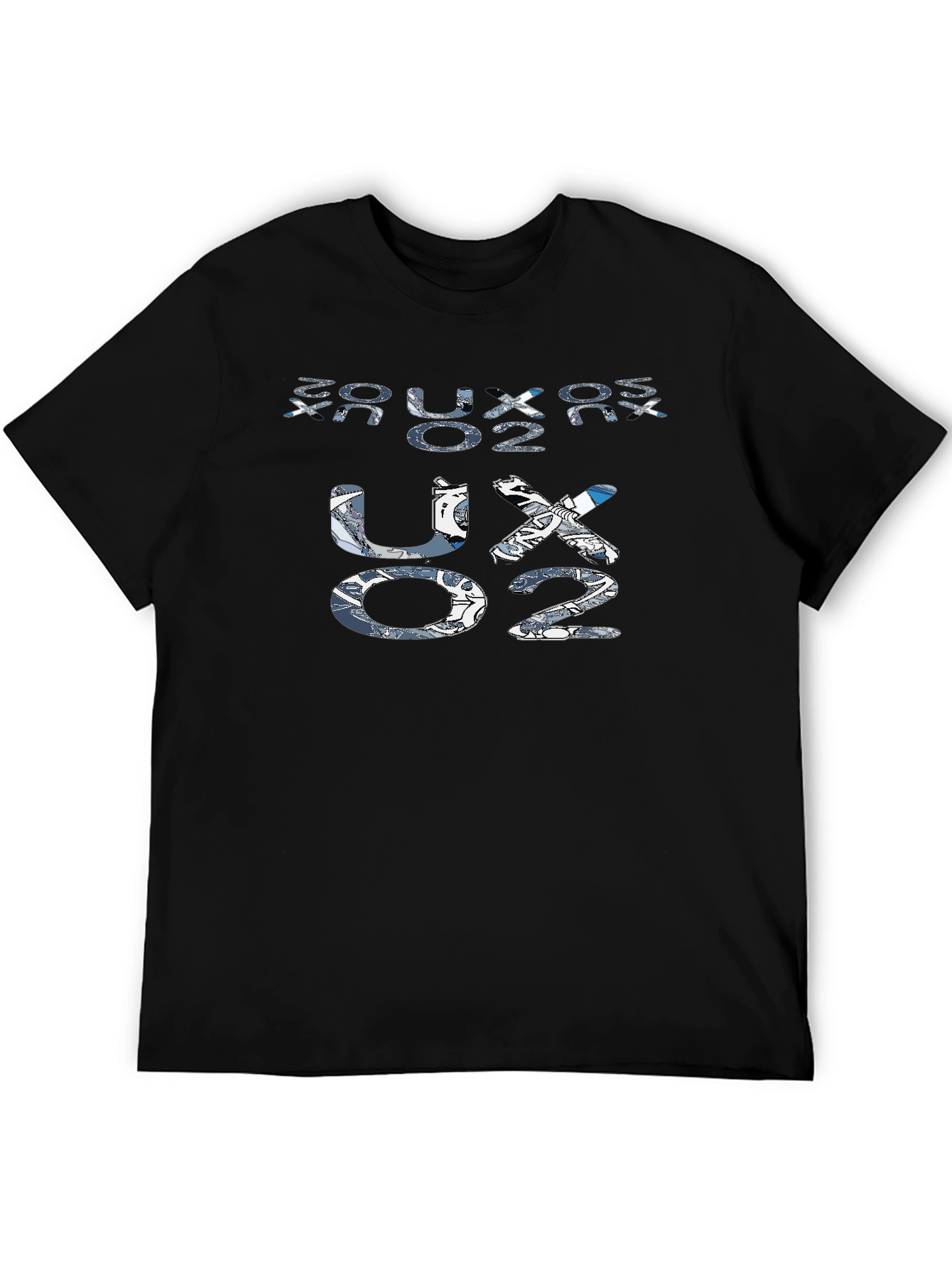 Black UX02 Graphic Tee - Stylish Designer T-Shirt view 5