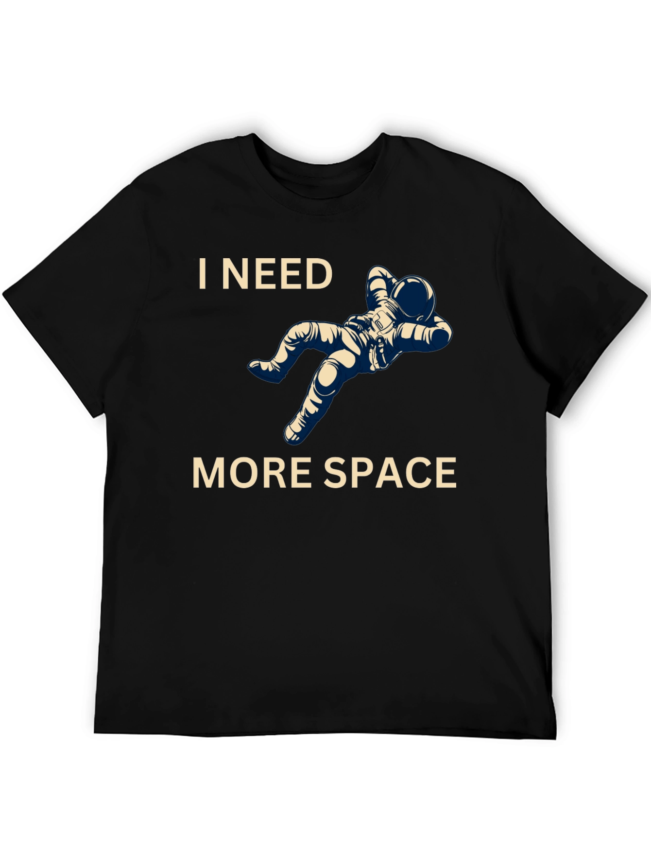 Black I Need More Space T-Shirt Astronaut Graphic Tee view 5