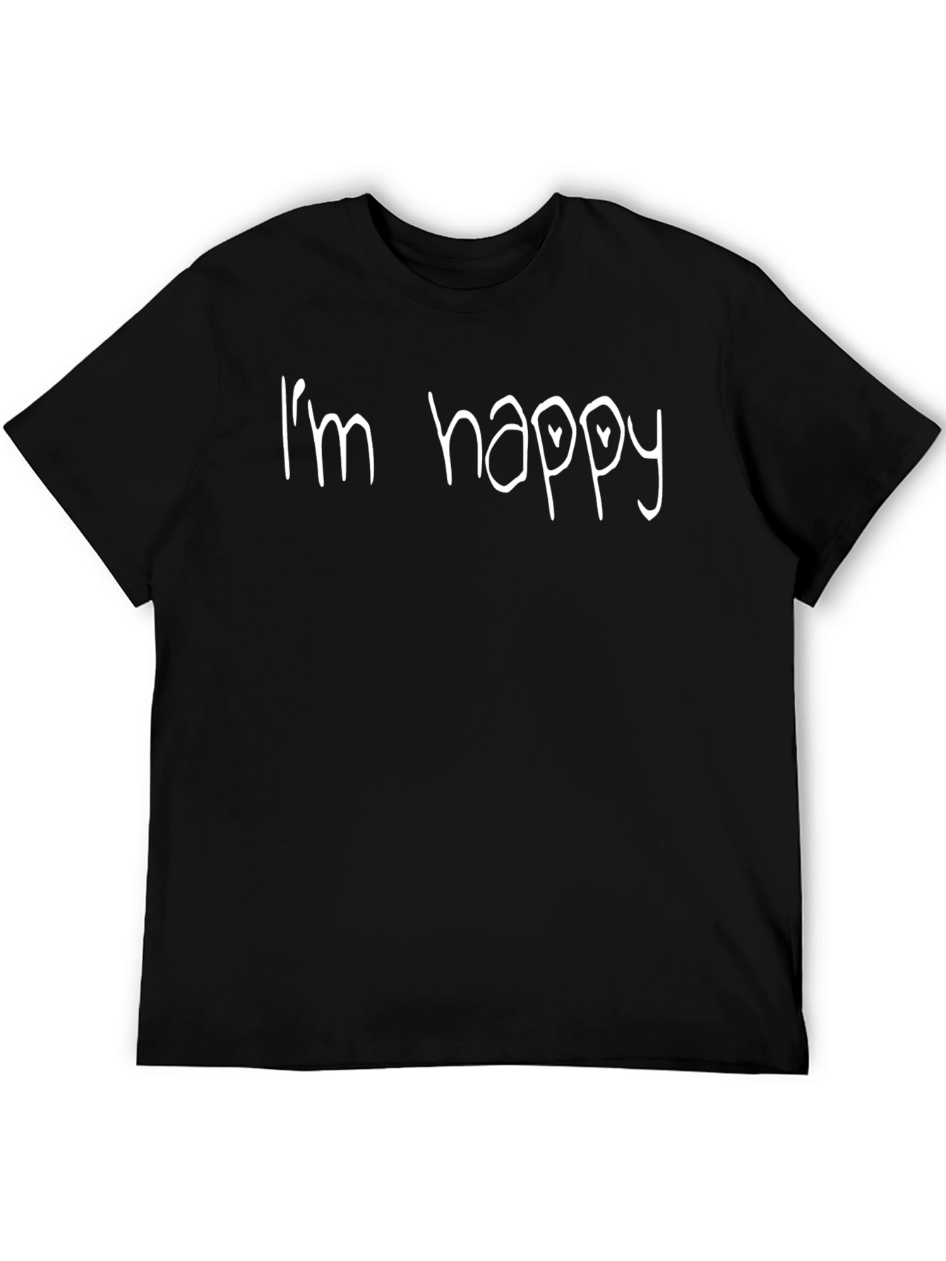 I'm Happy Black T-Shirt -  Casual Wear - 5