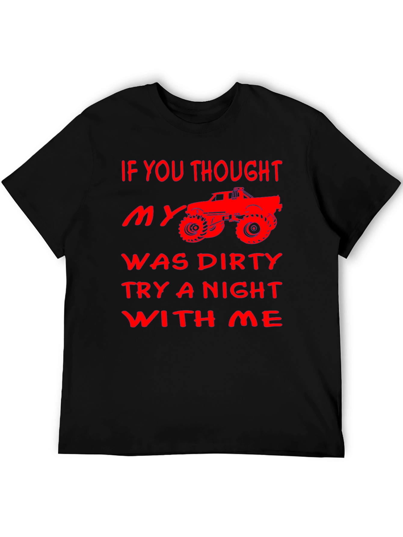Black Funny Dirty Truck T-Shirt view 5