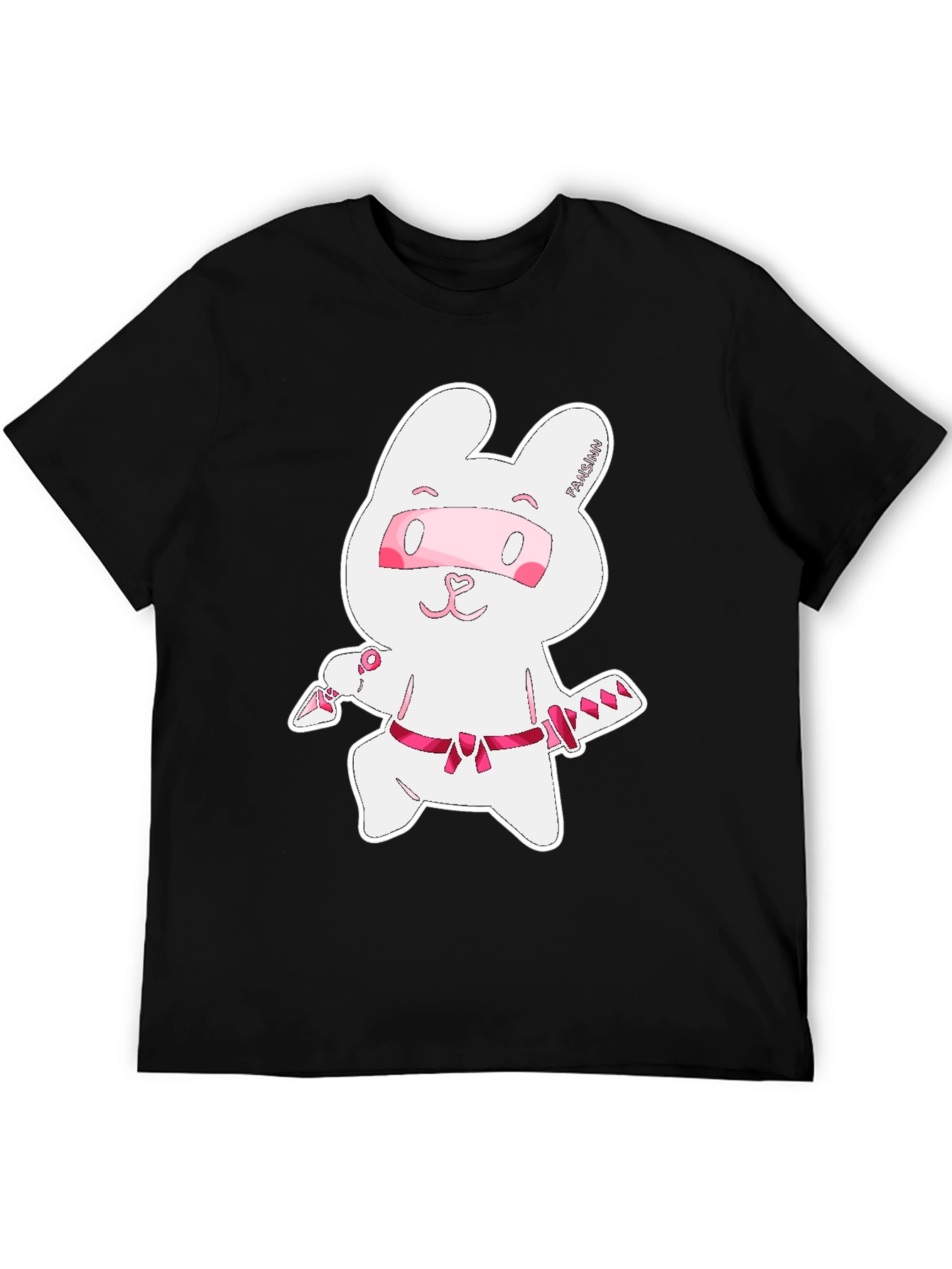 Black Ninja Rabbit Graphic T-Shirt - Unisex view 5