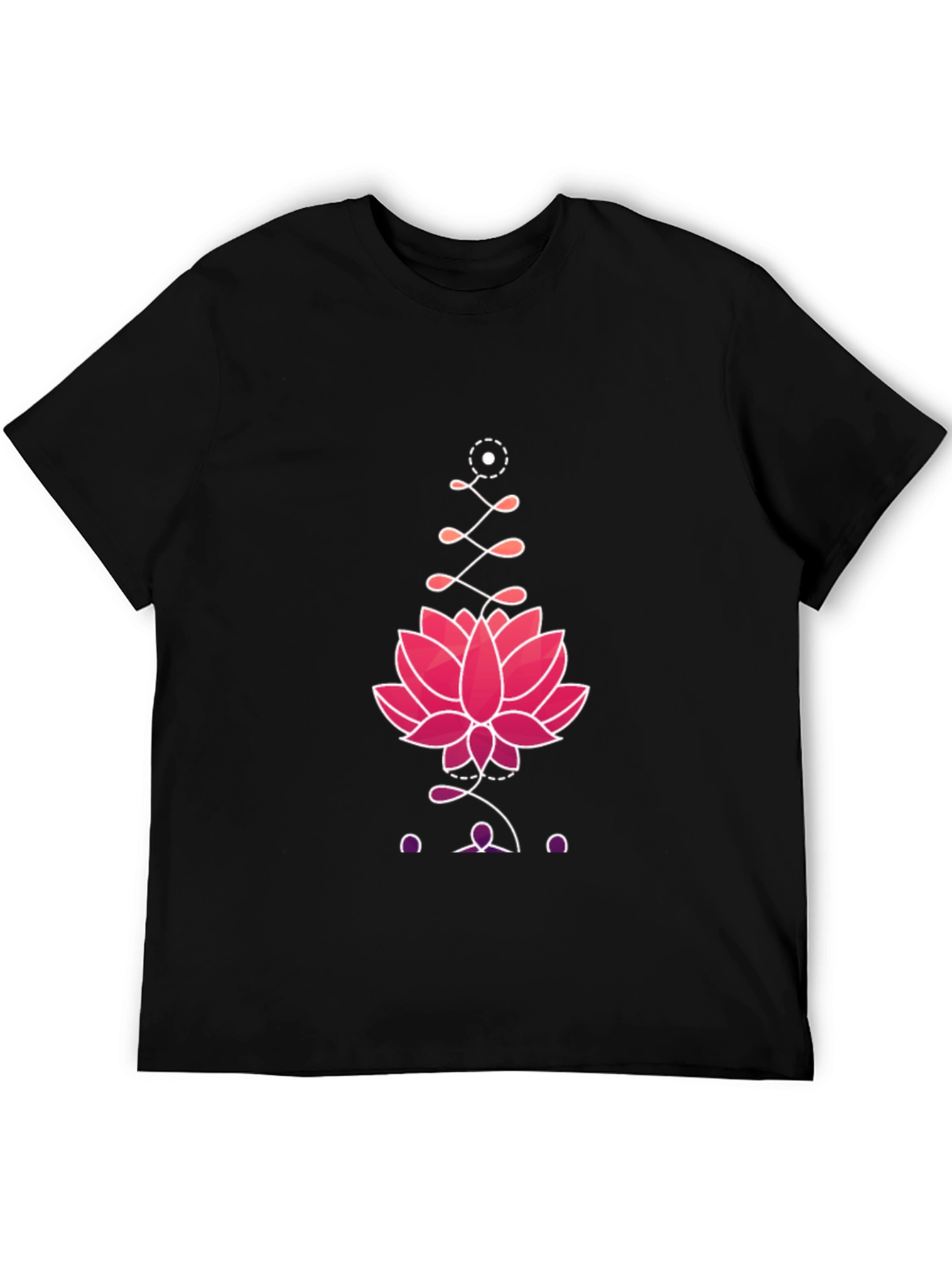 Black Lotus Graphic Print Tee - Black view 5