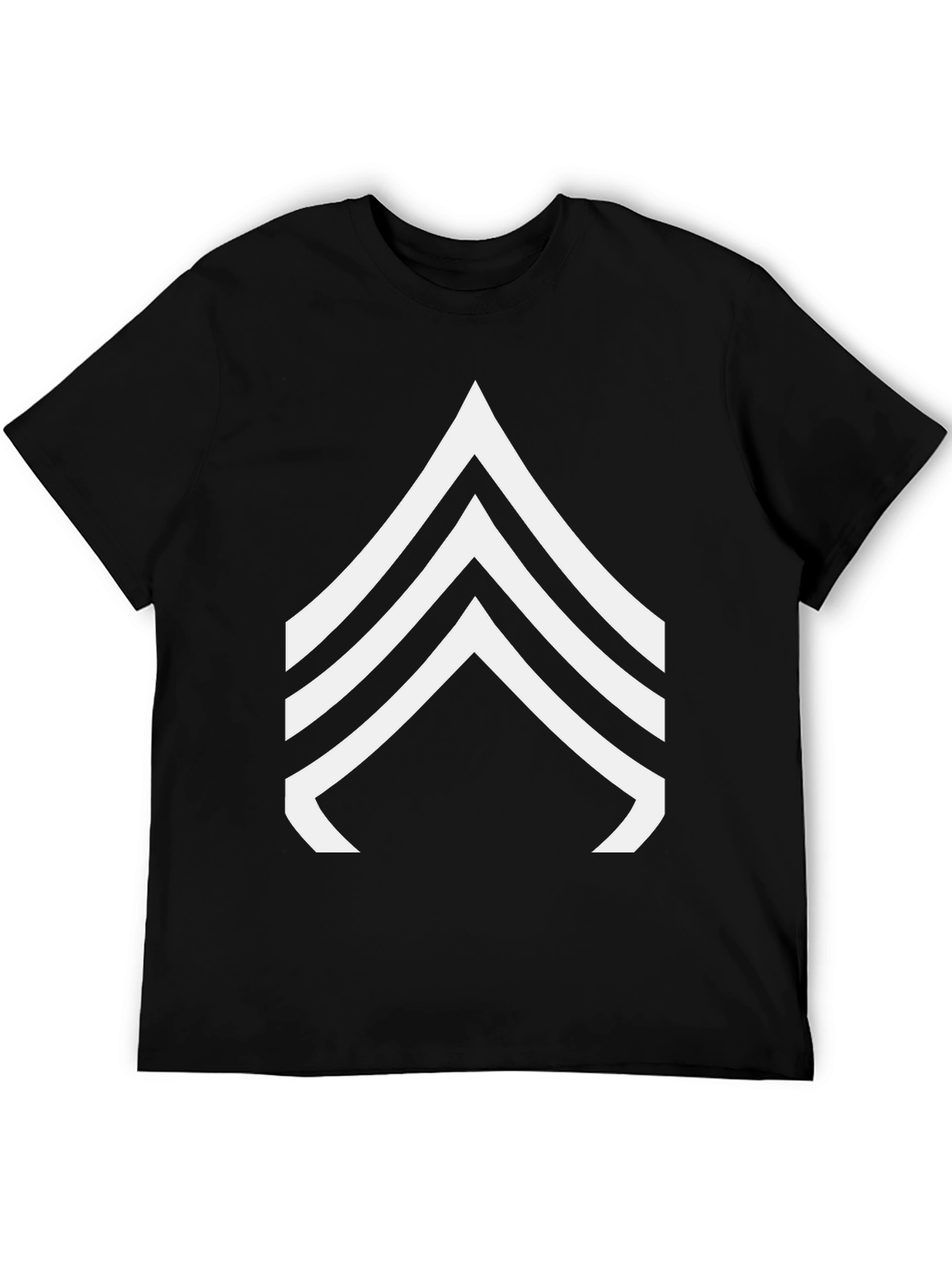 Black Sergeant Stripes Graphic Tee - Black Cotton T-Shirt view 5