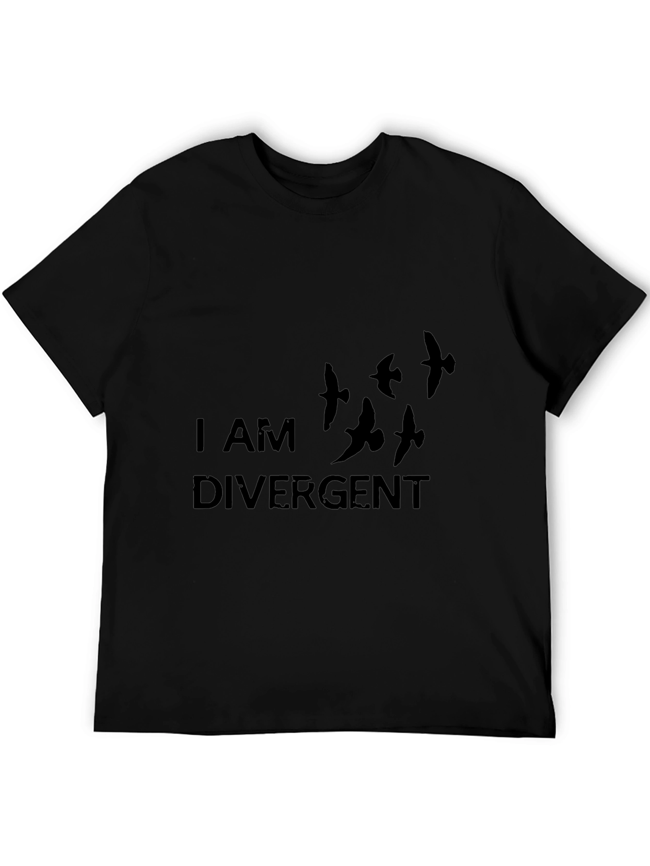 Black I AM DIVERGENT Black T-Shirt view 5