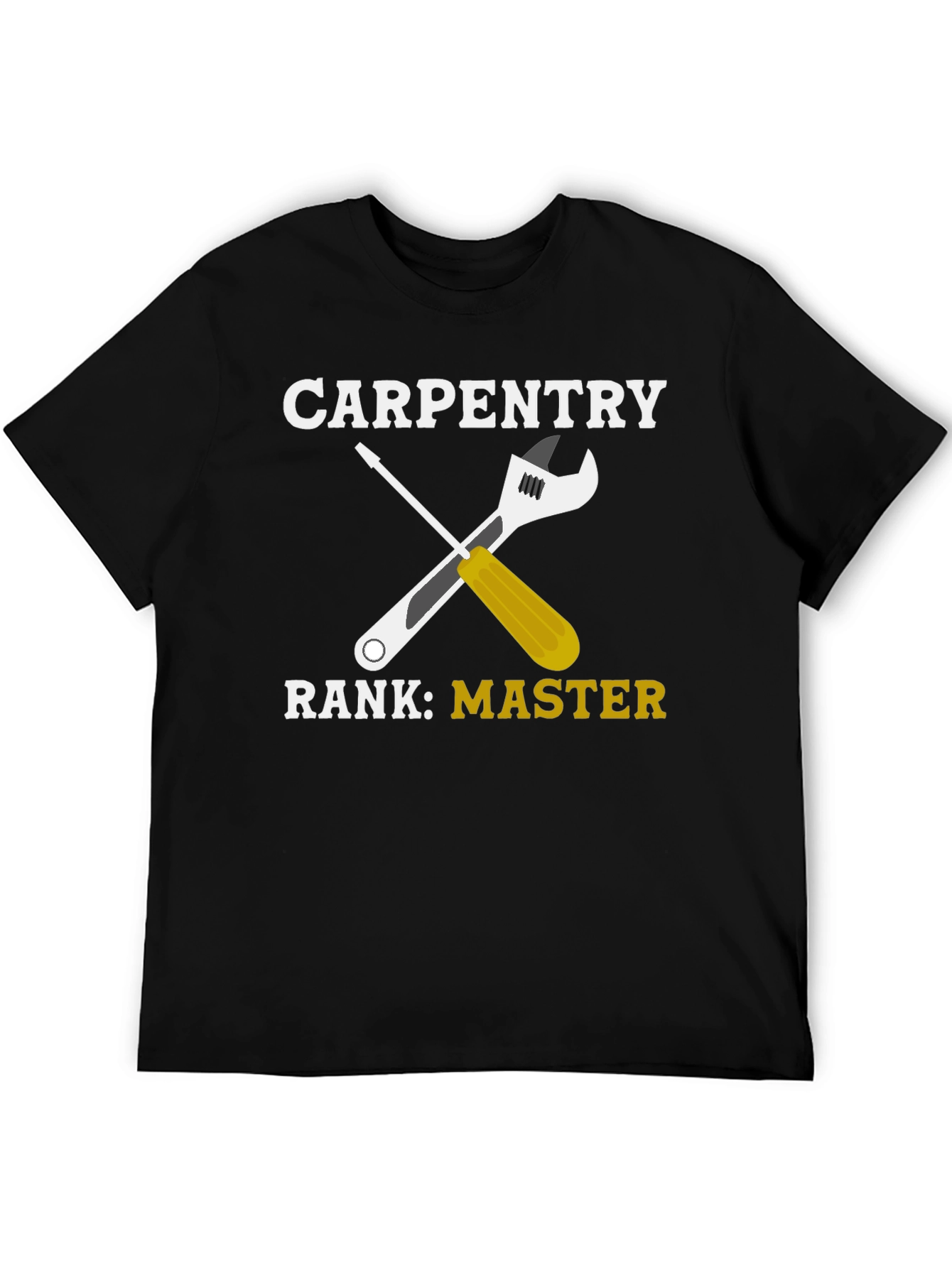Black Carpentry Master T-Shirt - Wrench & Screwdriver Graphic Tee view 5