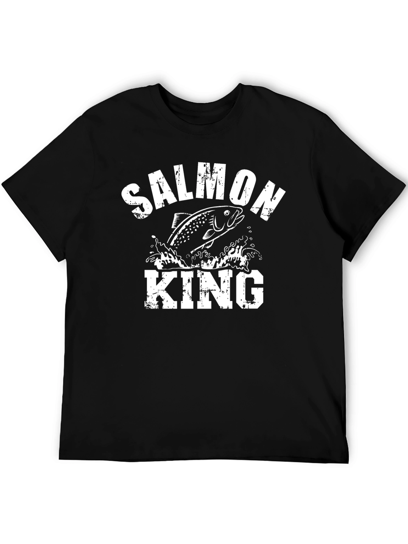 Black Salmon King Graphic T-Shirt - Black view 5