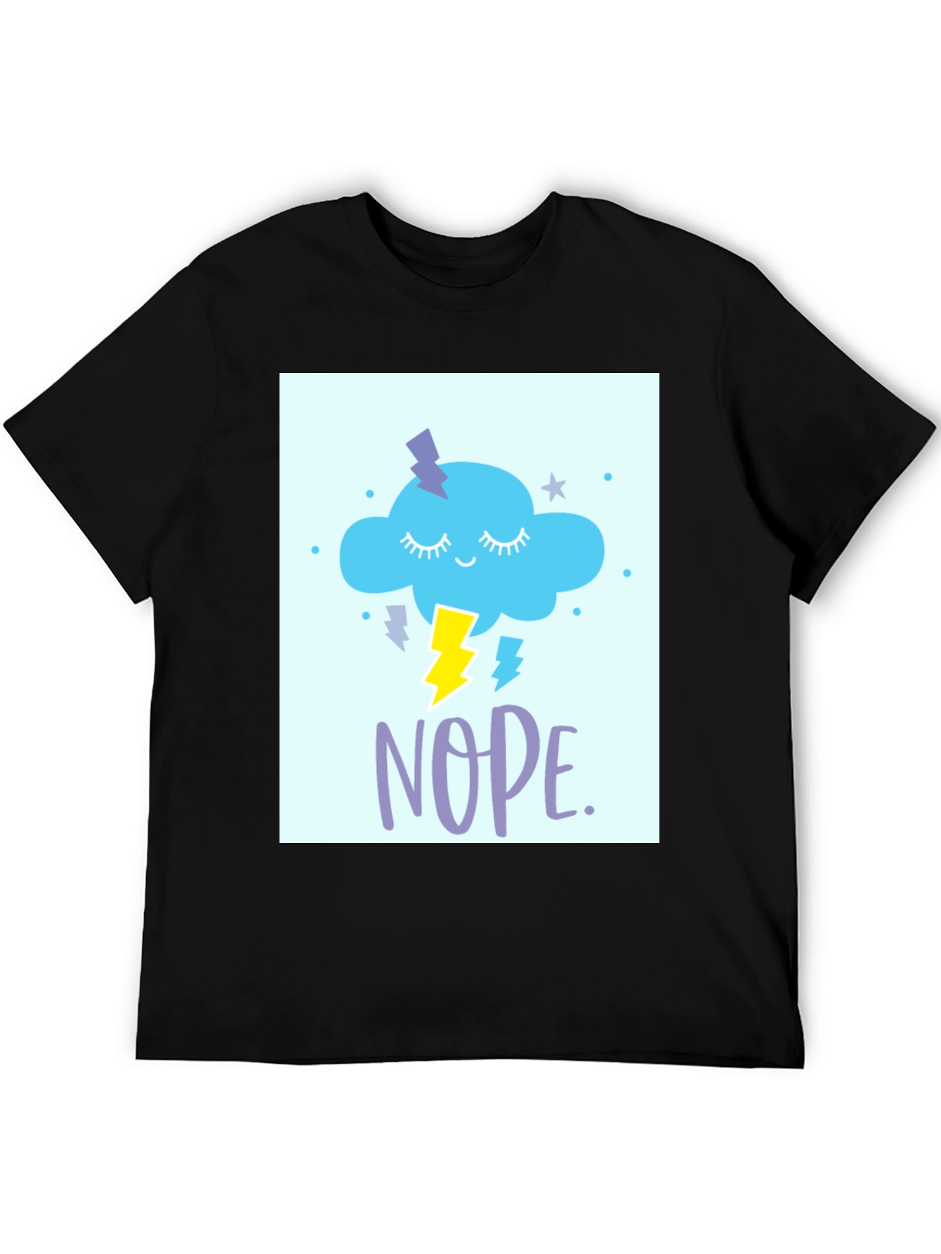 Black Nope Cloud T-Shirt - Weather Humor Tee view 5