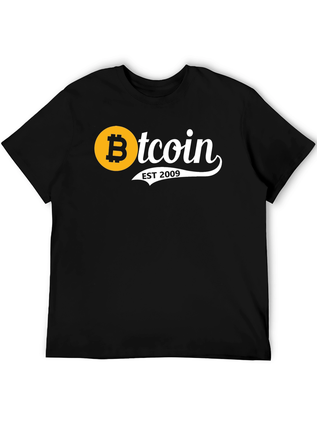 Black Bitcoin EST 2009 Black T-Shirt view 5