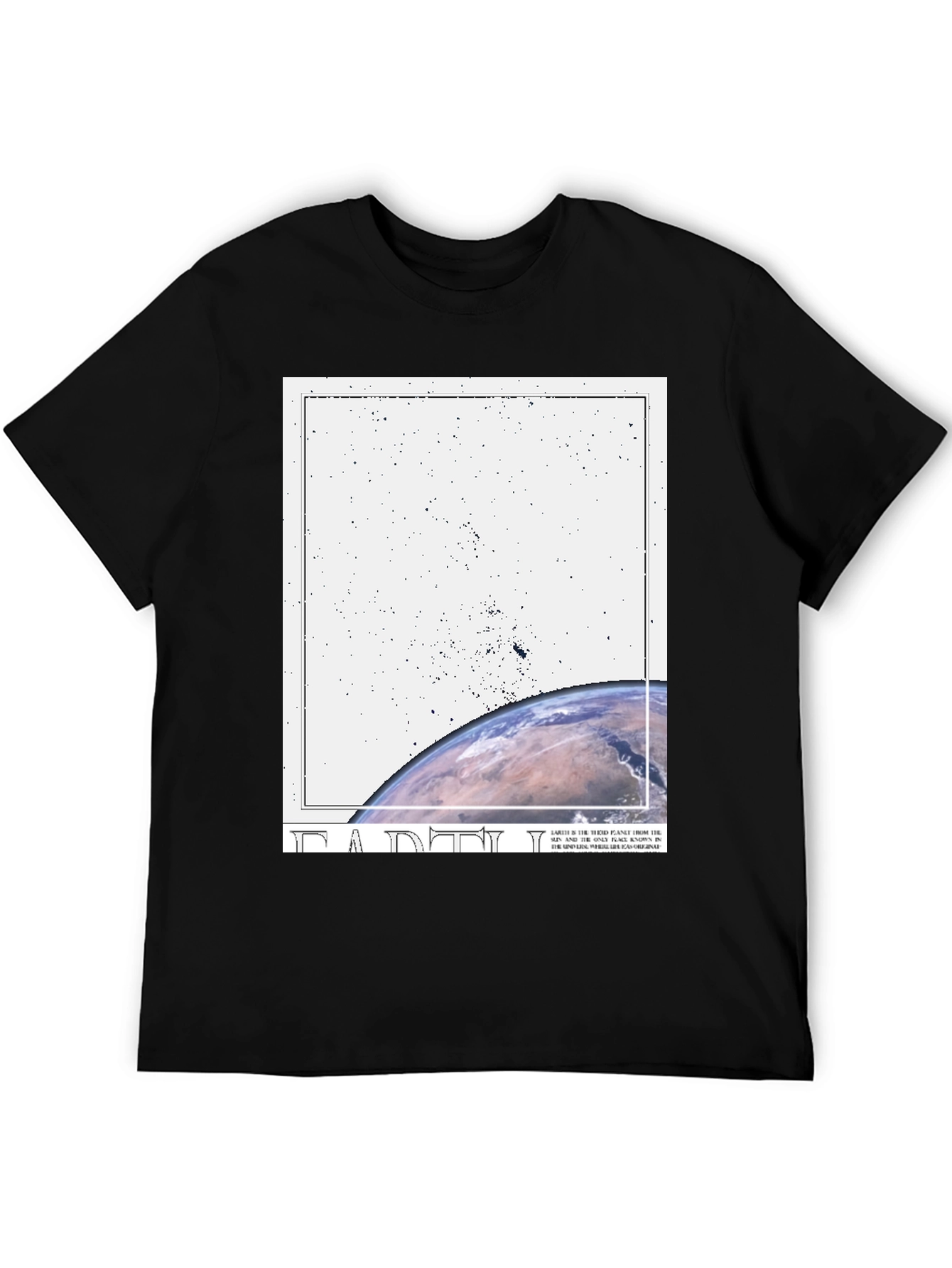 Black Earth Graphic Black T-Shirt - Trendy Casual Tee view 5