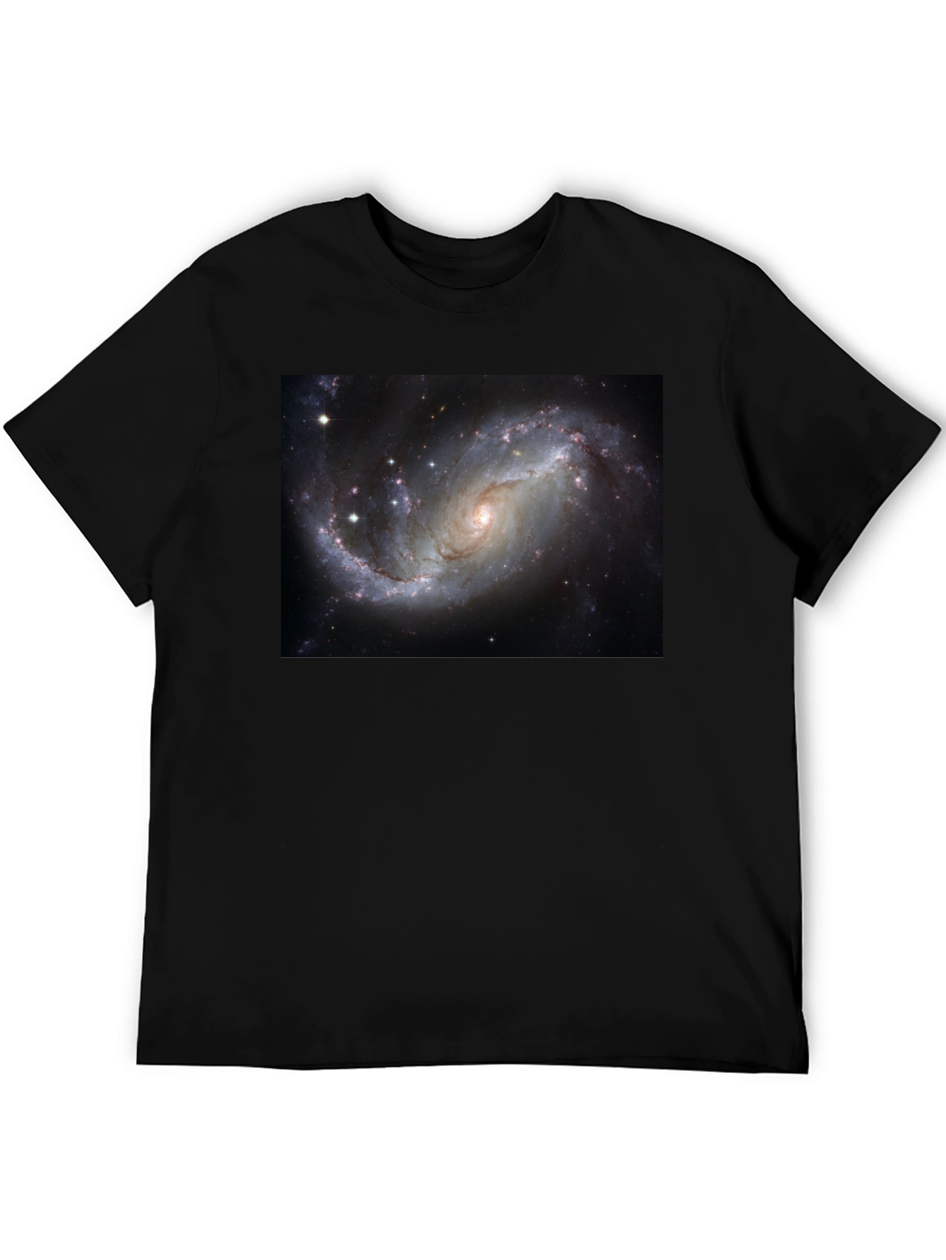 Black Galaxy Print Black T-Shirt - Cosmic Style view 5