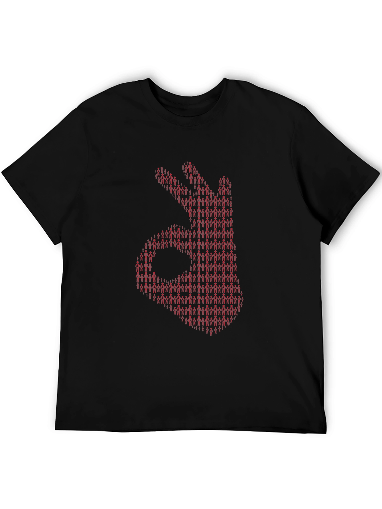 Black OK Hand Sign Graphic Tee - Unique Design view 5