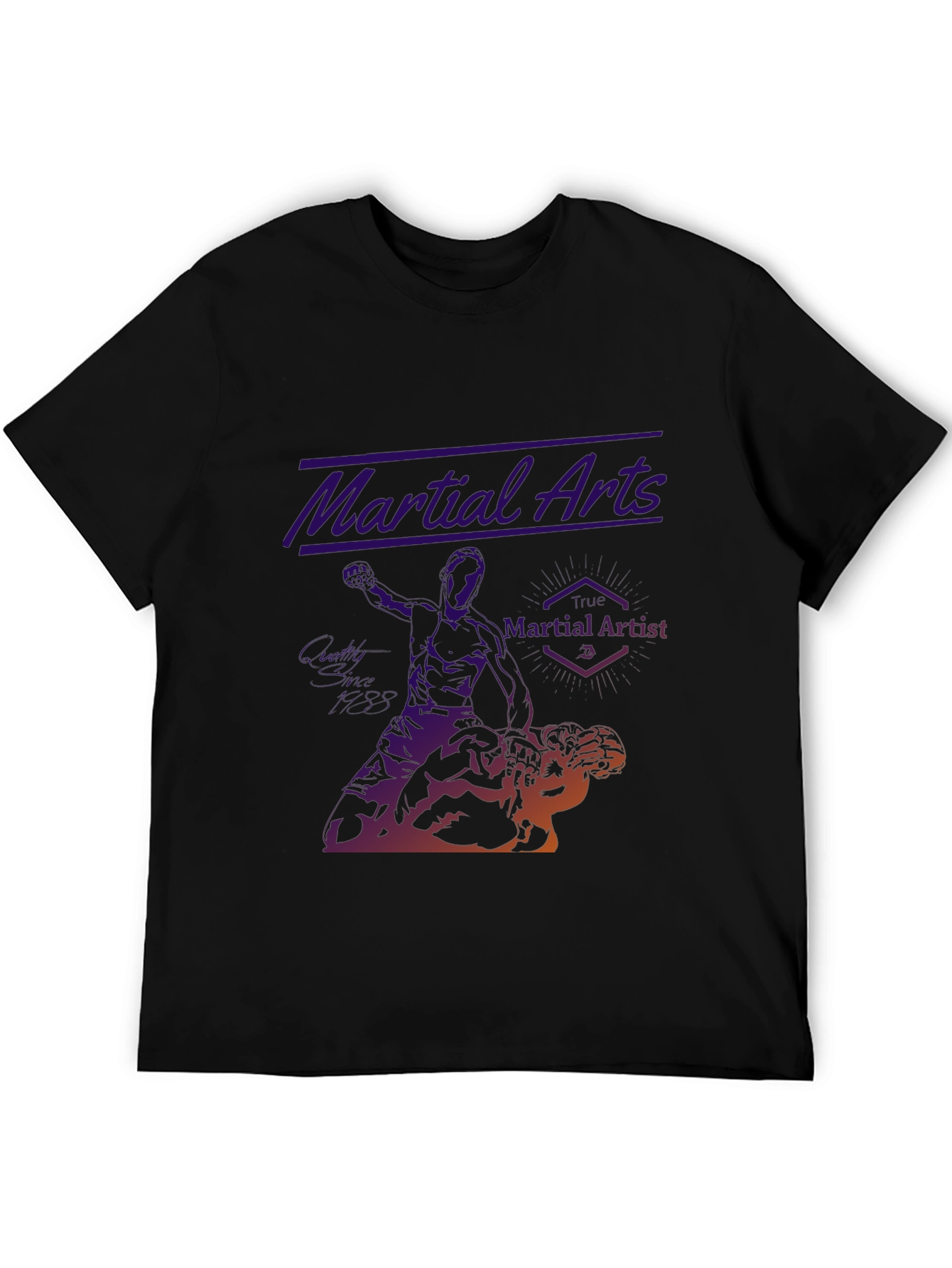Black Martial Arts Graphic Tee - Black view 5