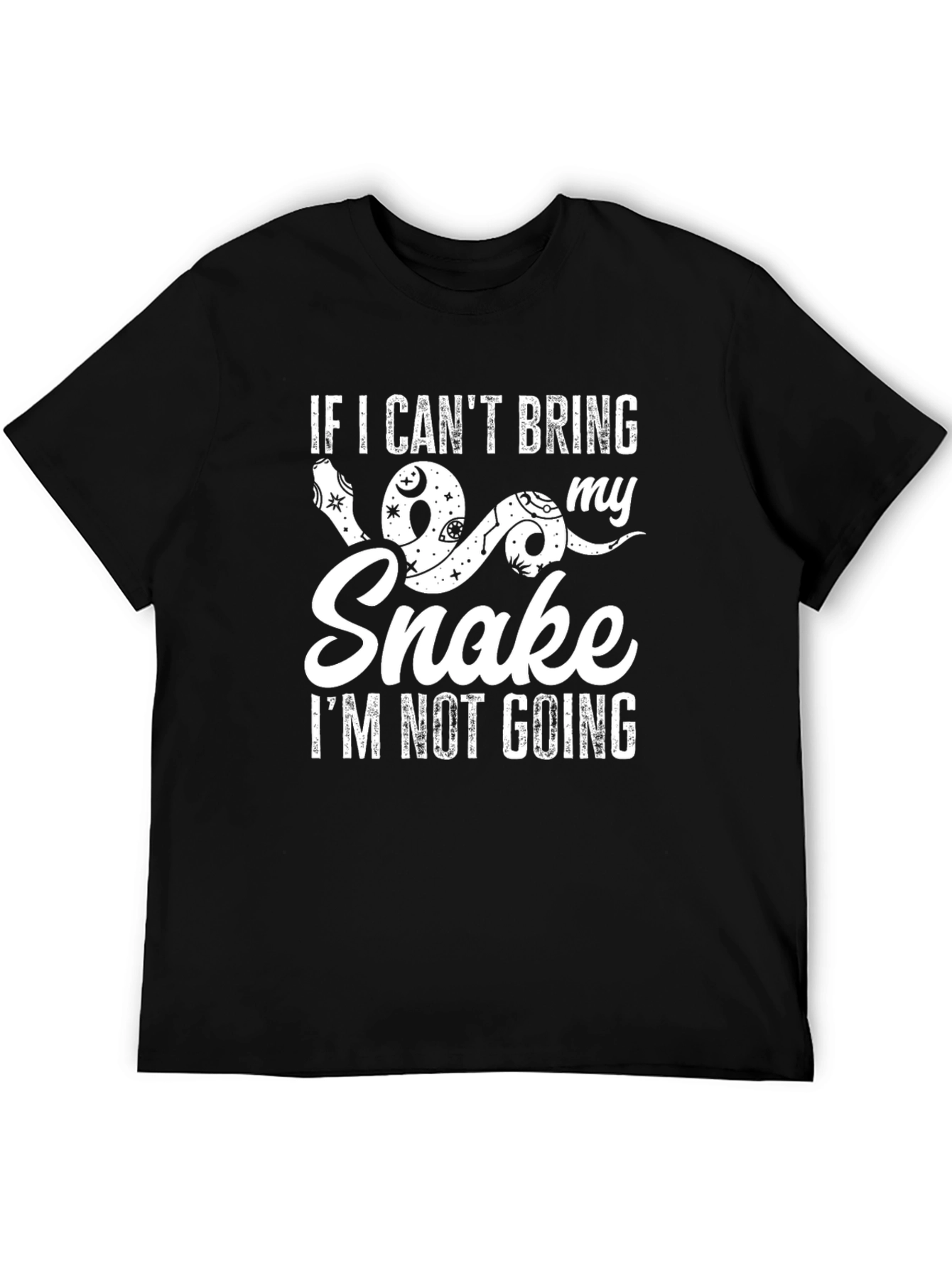 Black Snake Lover Graphic Tee - If I Can't Bring My Snake T-Shirt view 5