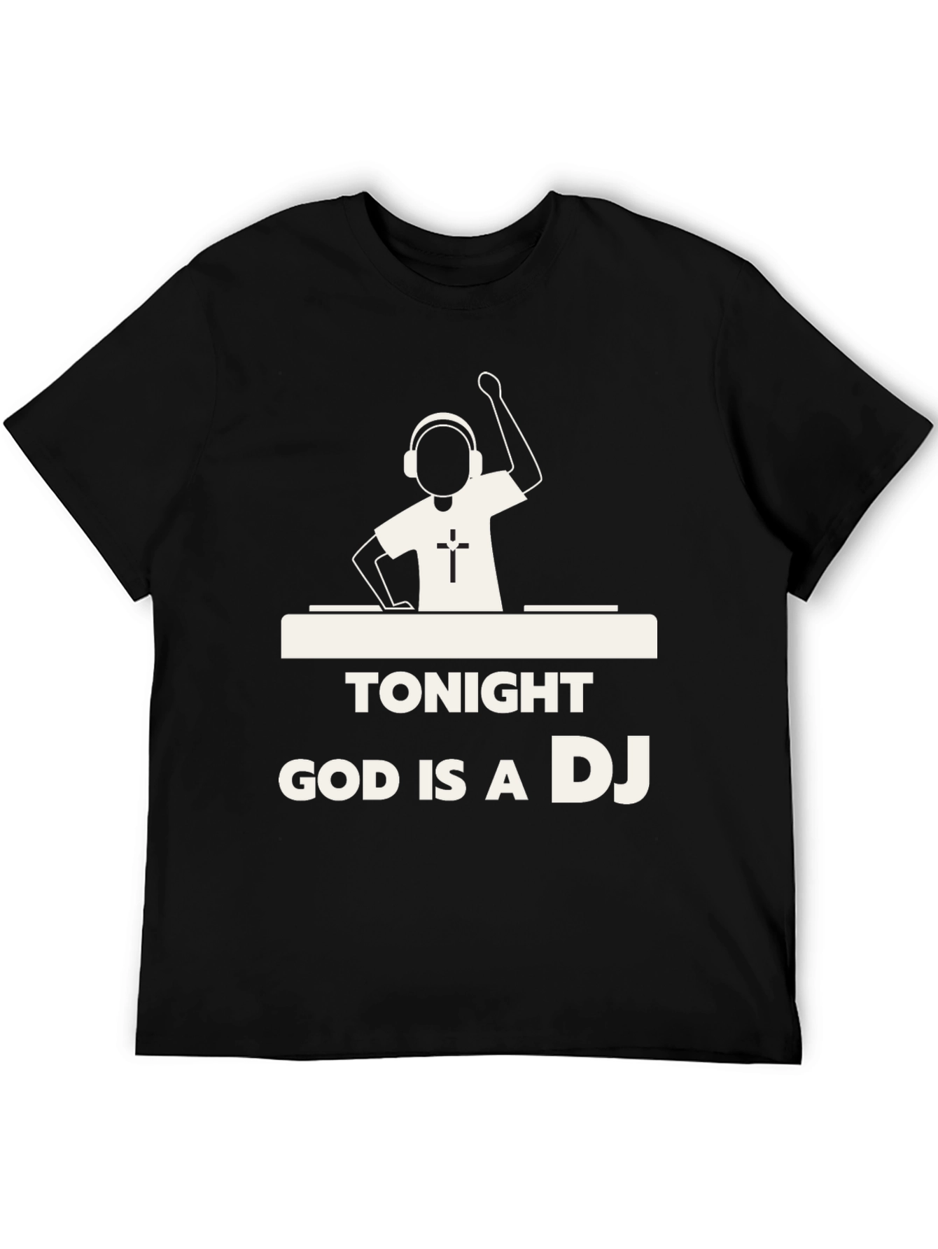 Black Tonight God is a DJ T-Shirt - Christian Music Lover Tee view 5