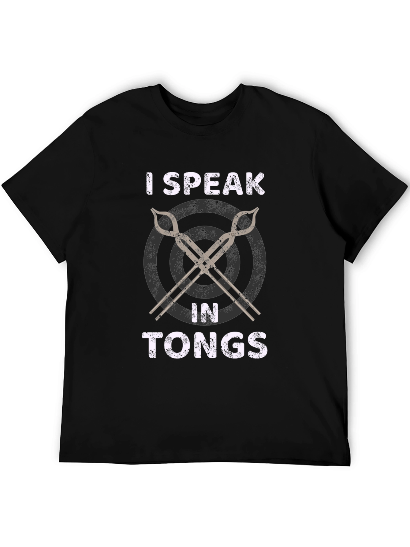 Black I Speak In Tongs Black T-Shirt view 5
