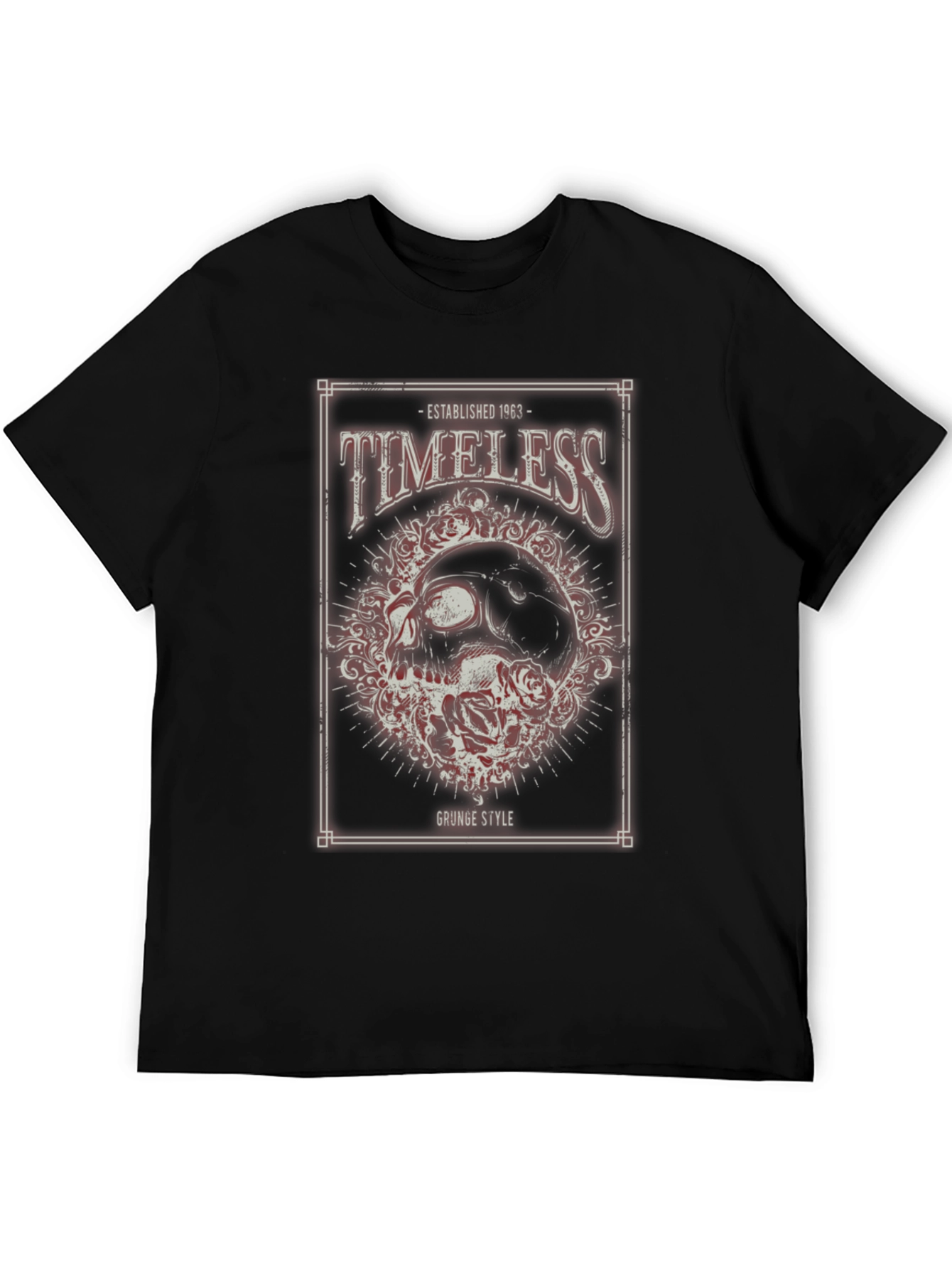 Timeless Grunge Style Skull Graphic T-Shirt - 5