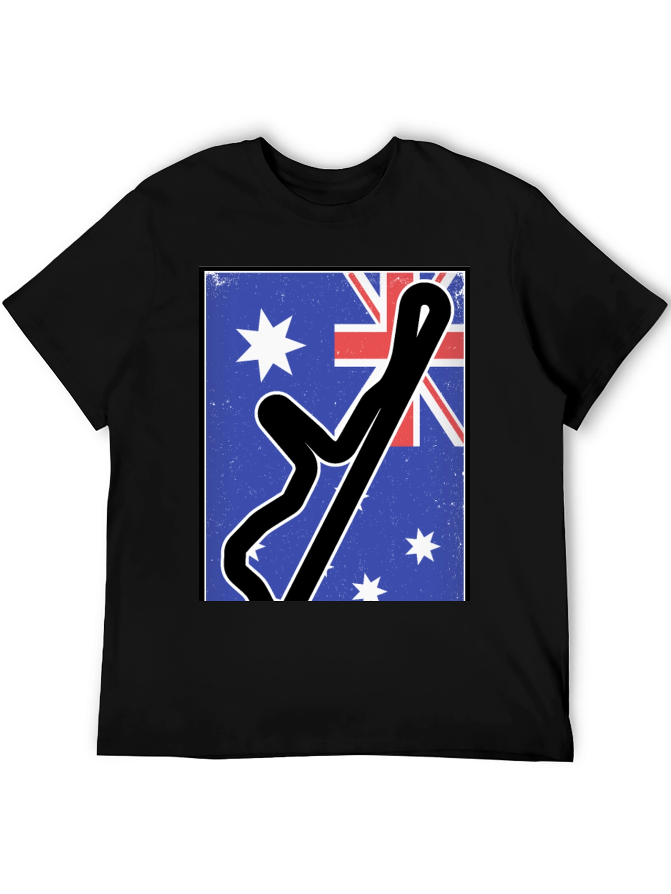Black Australian Flag Racing Track Tee view 5