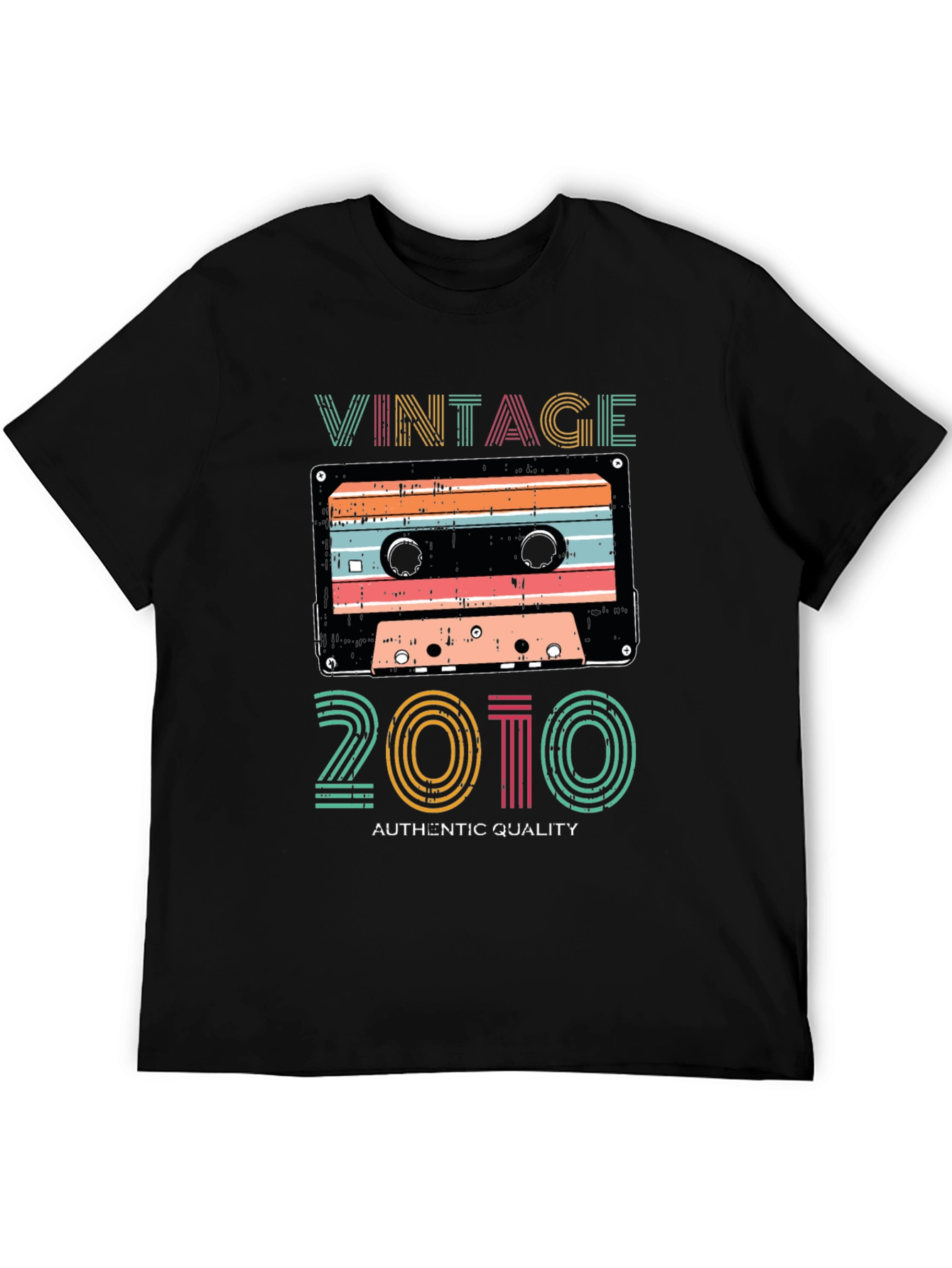 Black Vintage 2010 Cassette Tape Graphic T-Shirt view 5