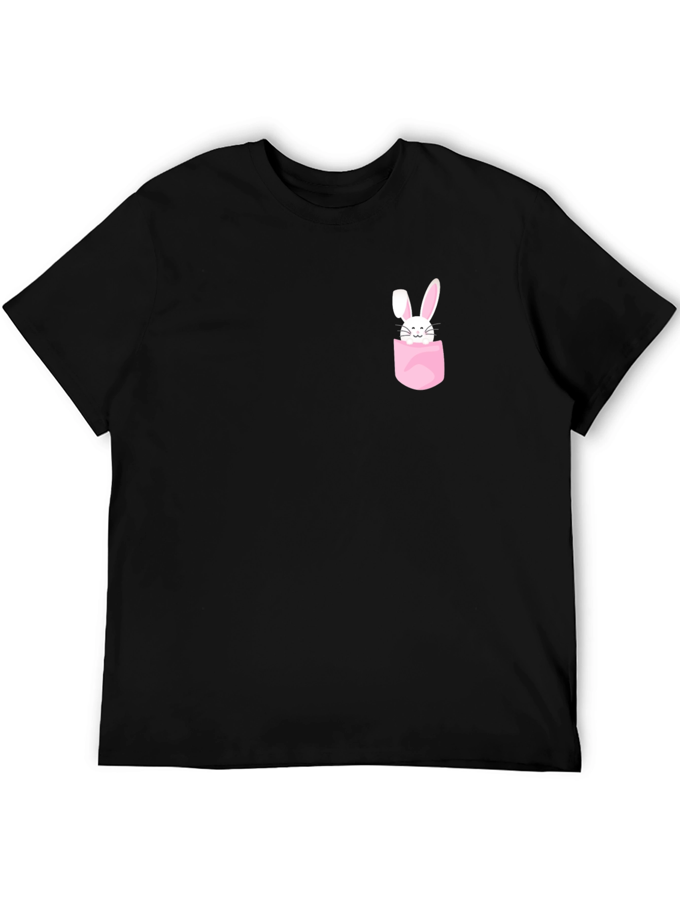 Black Bunny Pocket T-Shirt - Cute Easter Tee view 5