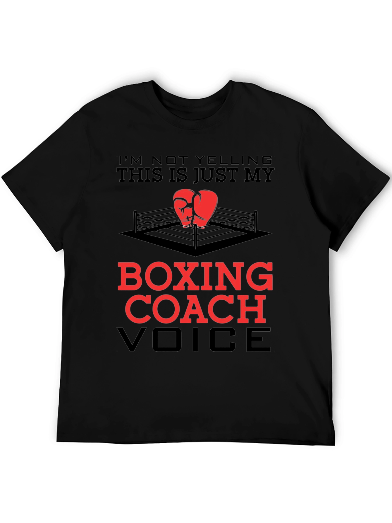 Black Boxing Coach T-Shirt - Funny Voice Tee view 5