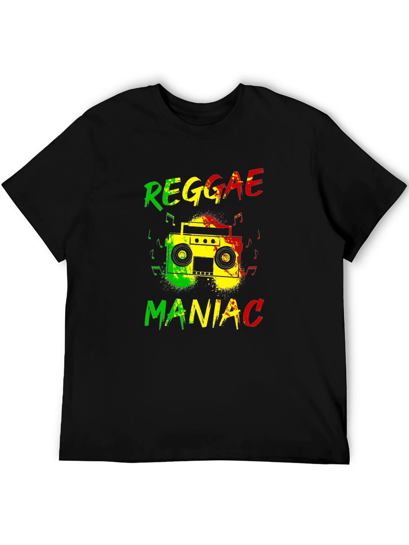 Black Reggae Maniac Graphic T-Shirt view 5