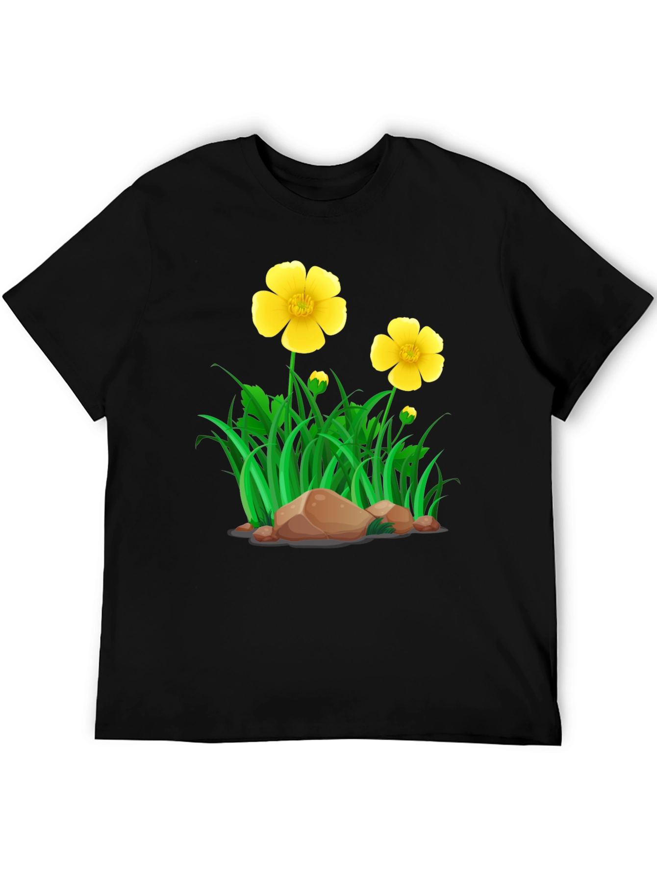 Black Floral Meadow Graphic Tee - Casual Style view 5