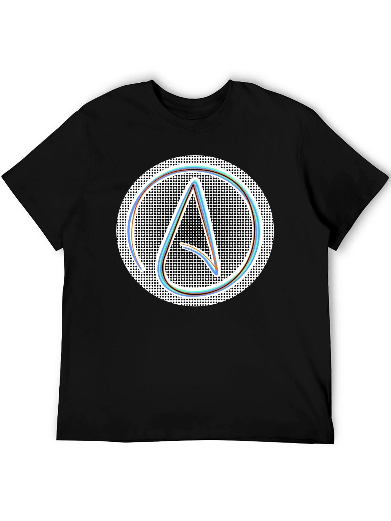 Black Atheist Symbol T-Shirt: Modern Black Graphic Tee view 5