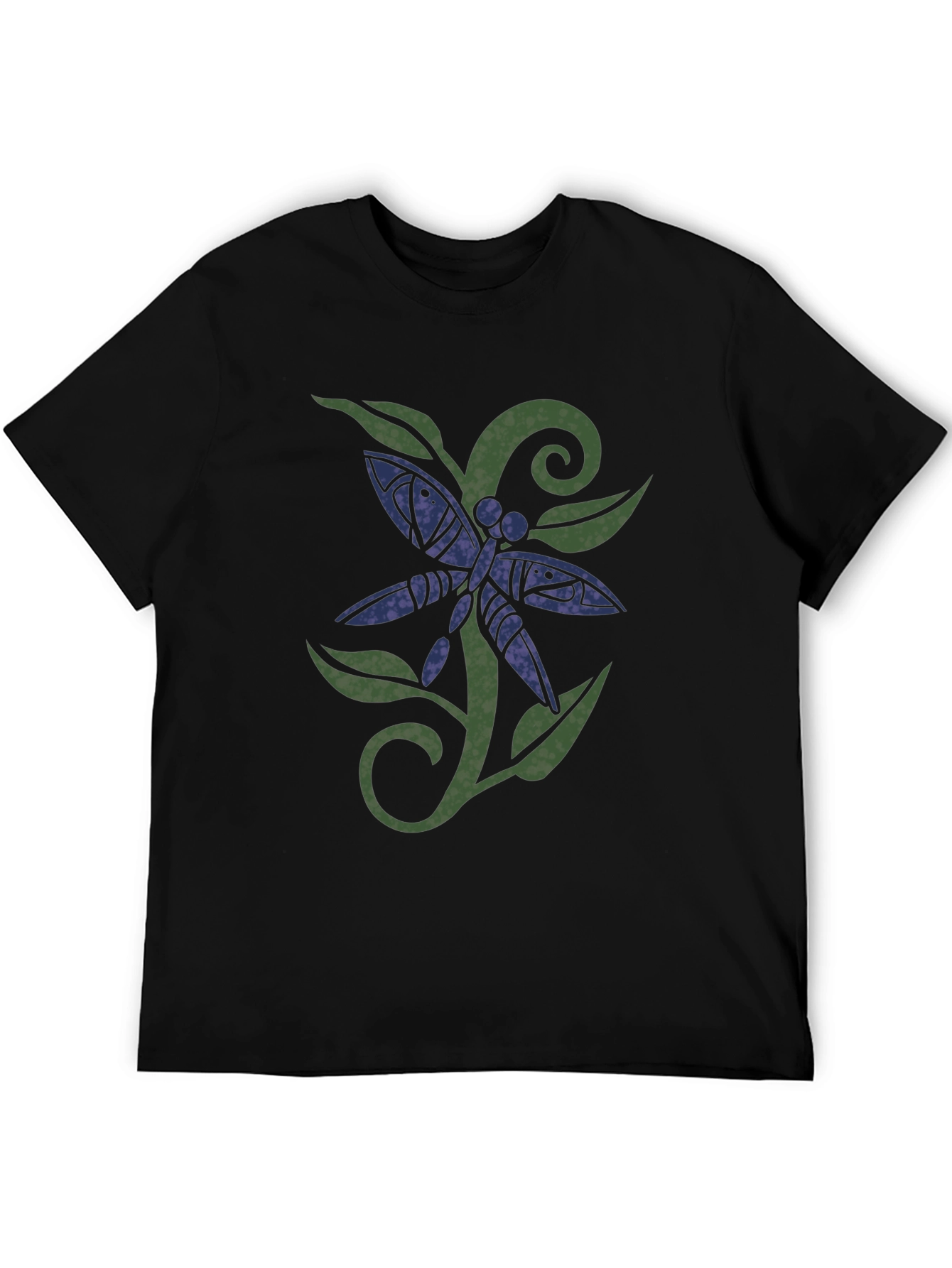 Black Dragonfly Graphic Print Black T-Shirt view 5