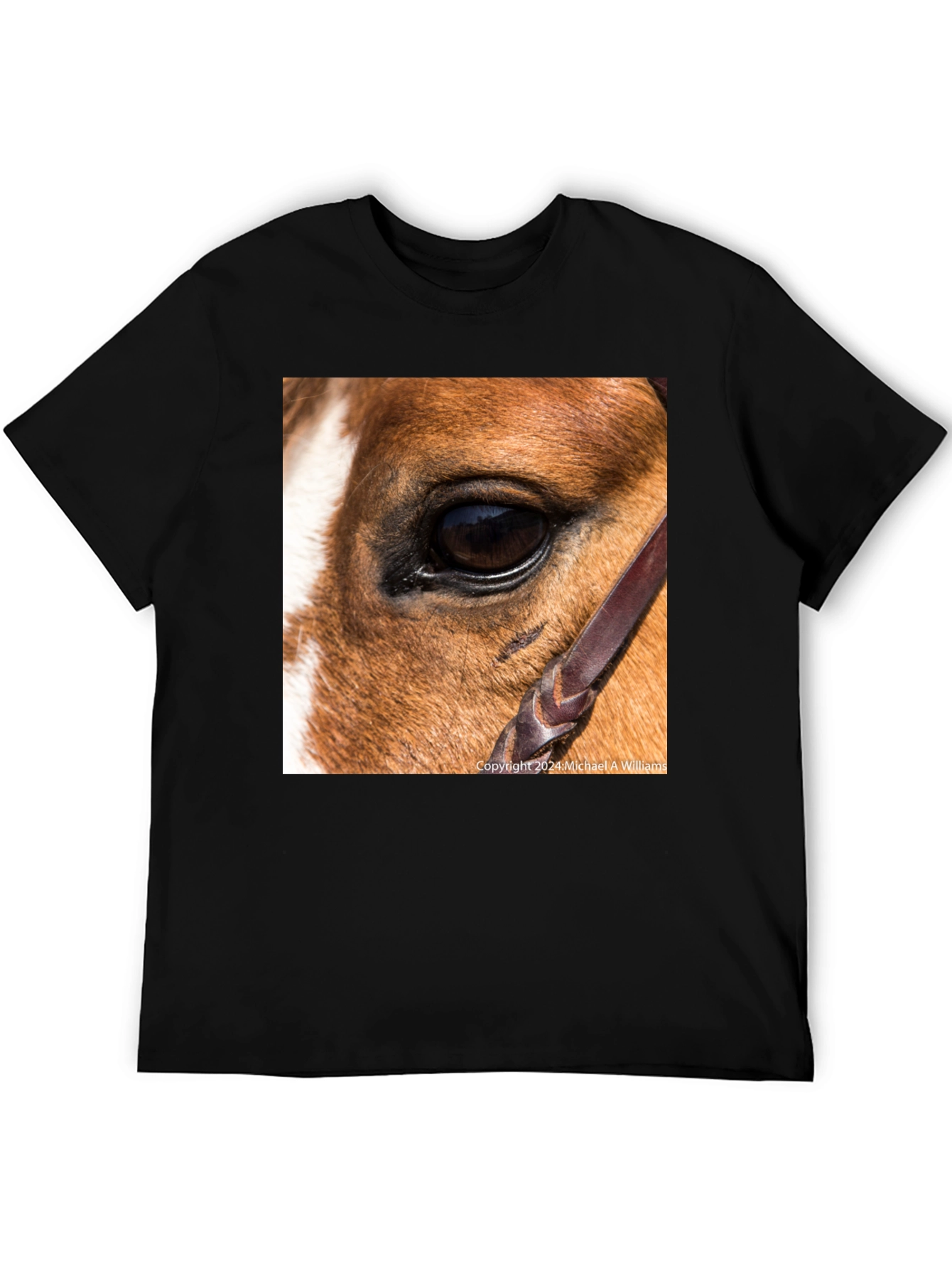 Black Horse Eye Graphic Tee - Unique Animal Lover's Shirt view 5