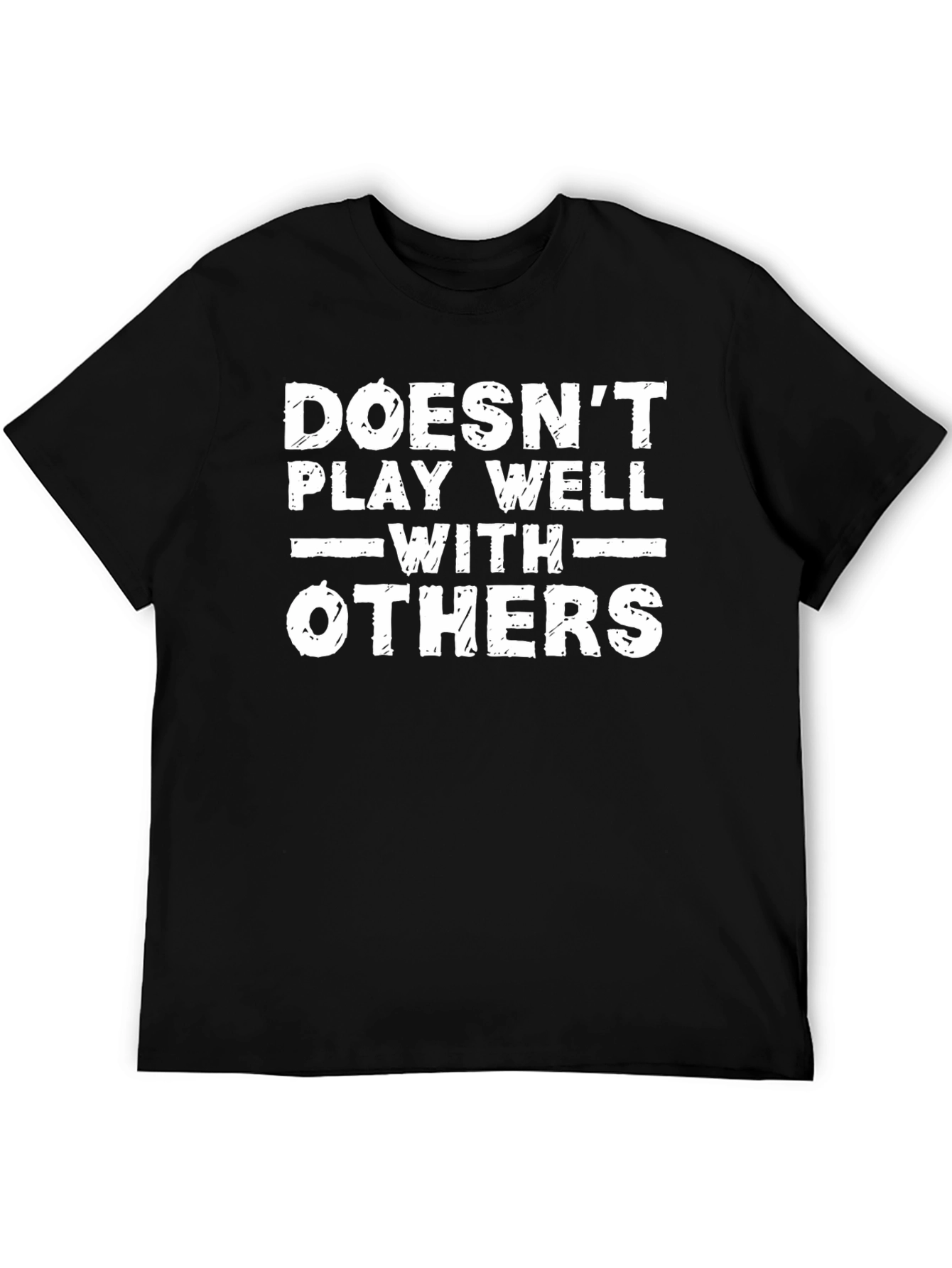 Black Funny Graphic T-Shirt - Doesn't Play Well With Others view 5