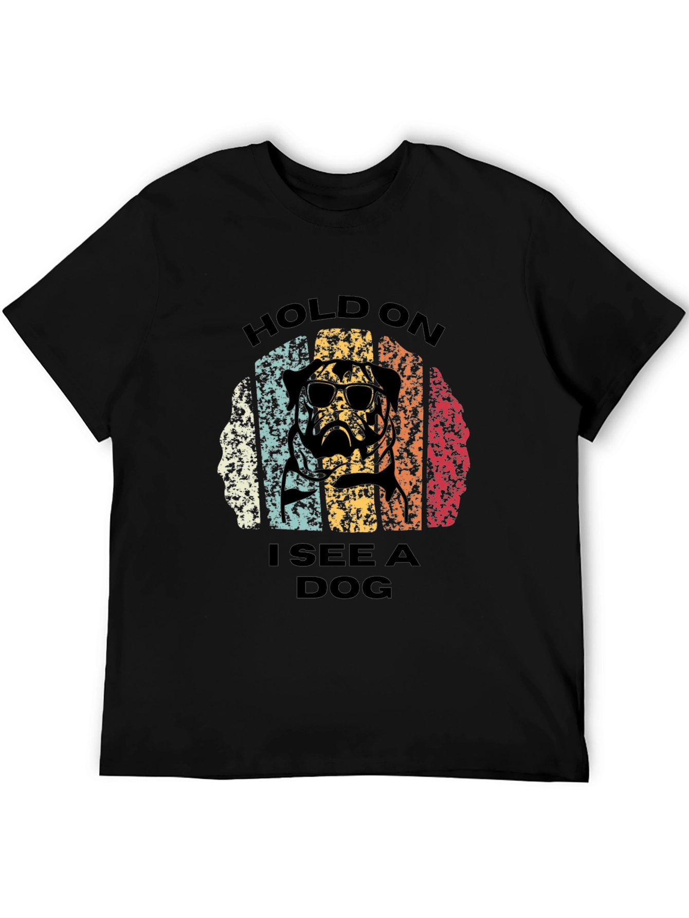 Black Retro Dog Graphic T-Shirt view 5