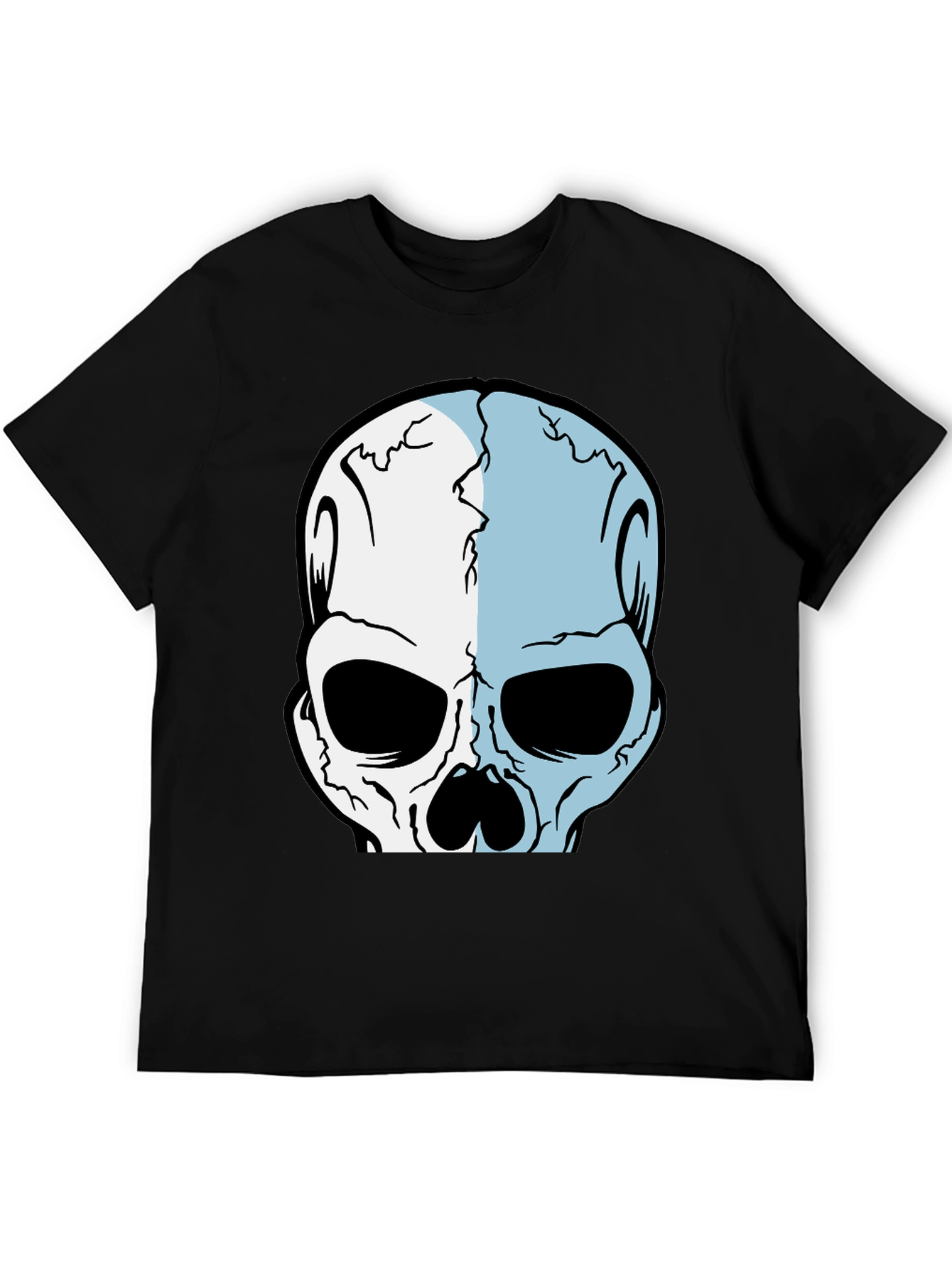 Black Skull Graphic Print Black T-Shirt view 5