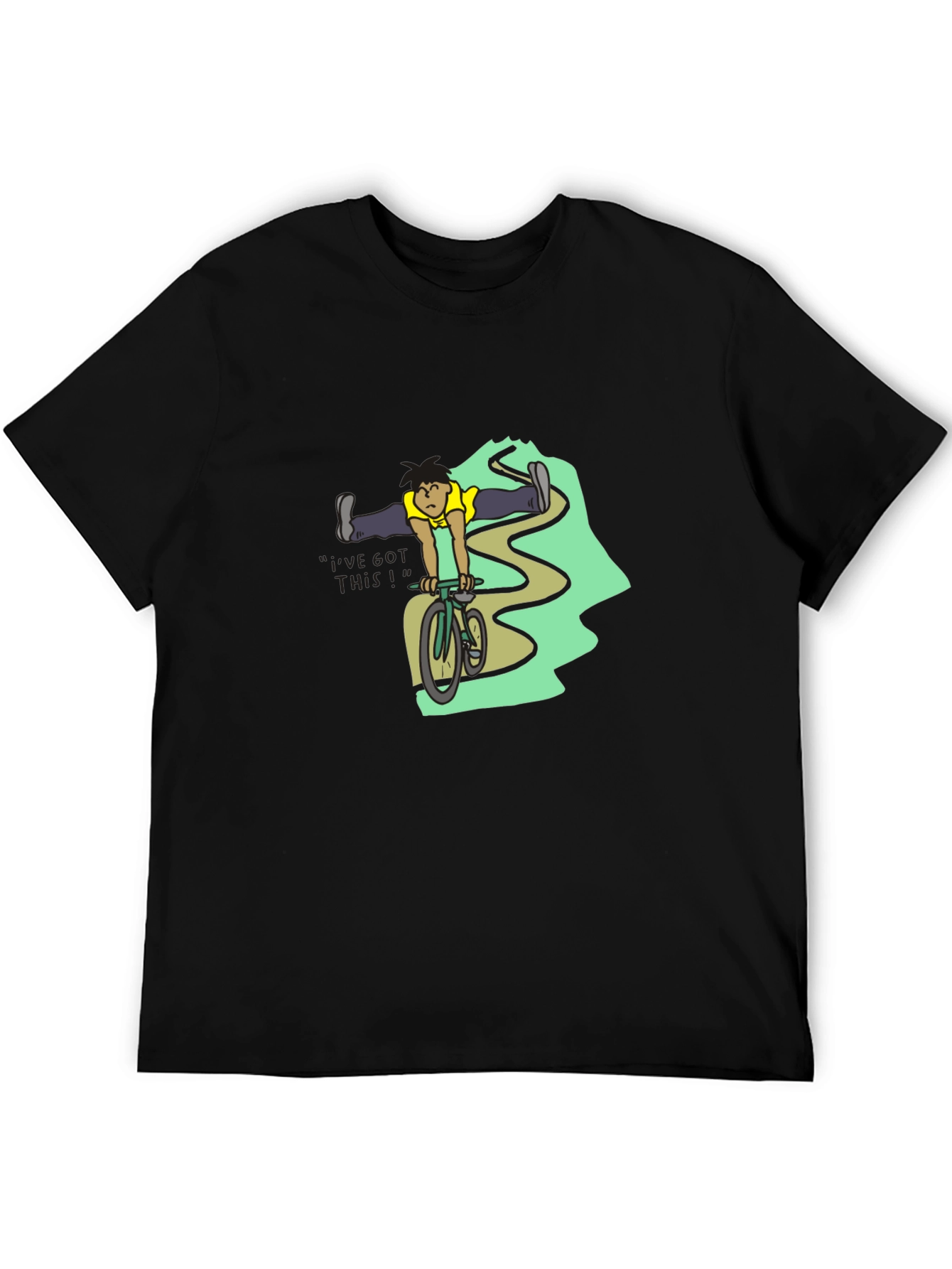 Black Black T-Shirt with Cyclist Graphic view 5