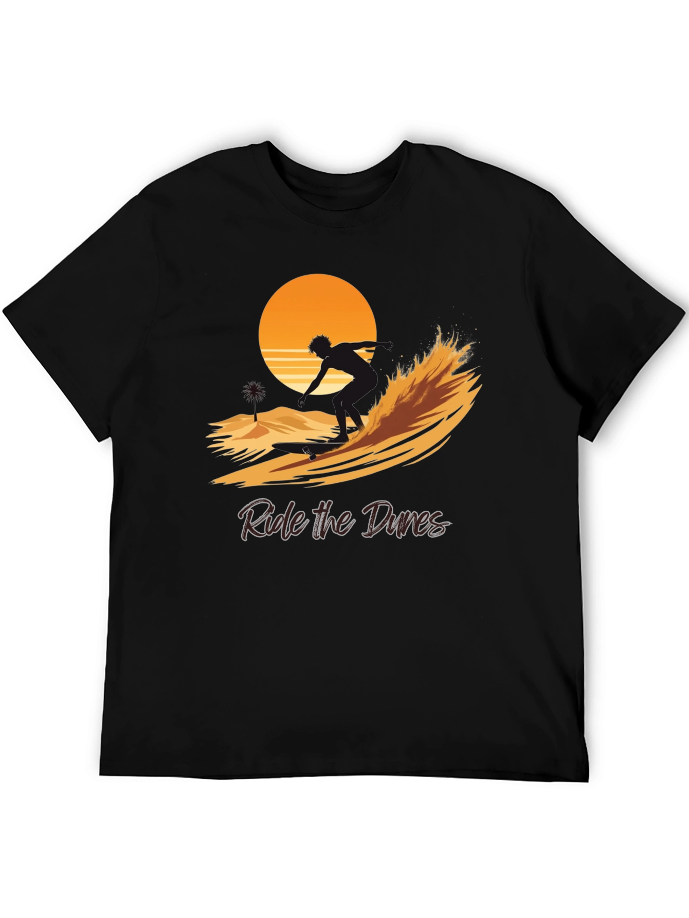 Black Ride the Dunes Graphic Tee - Black Cotton Shirt view 5