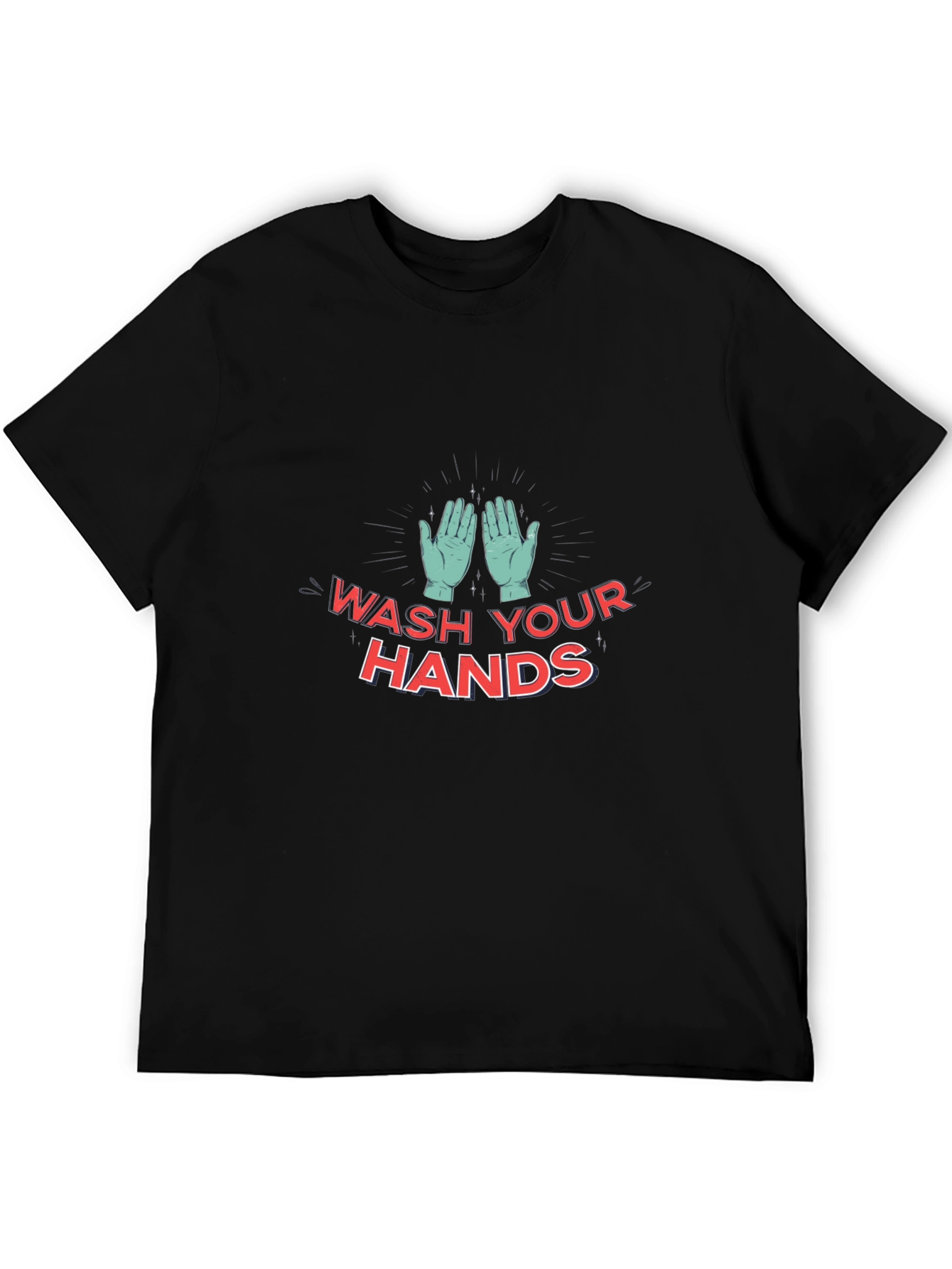 Black Wash Your Hands T-Shirt - Stay Safe and Stylish! view 5