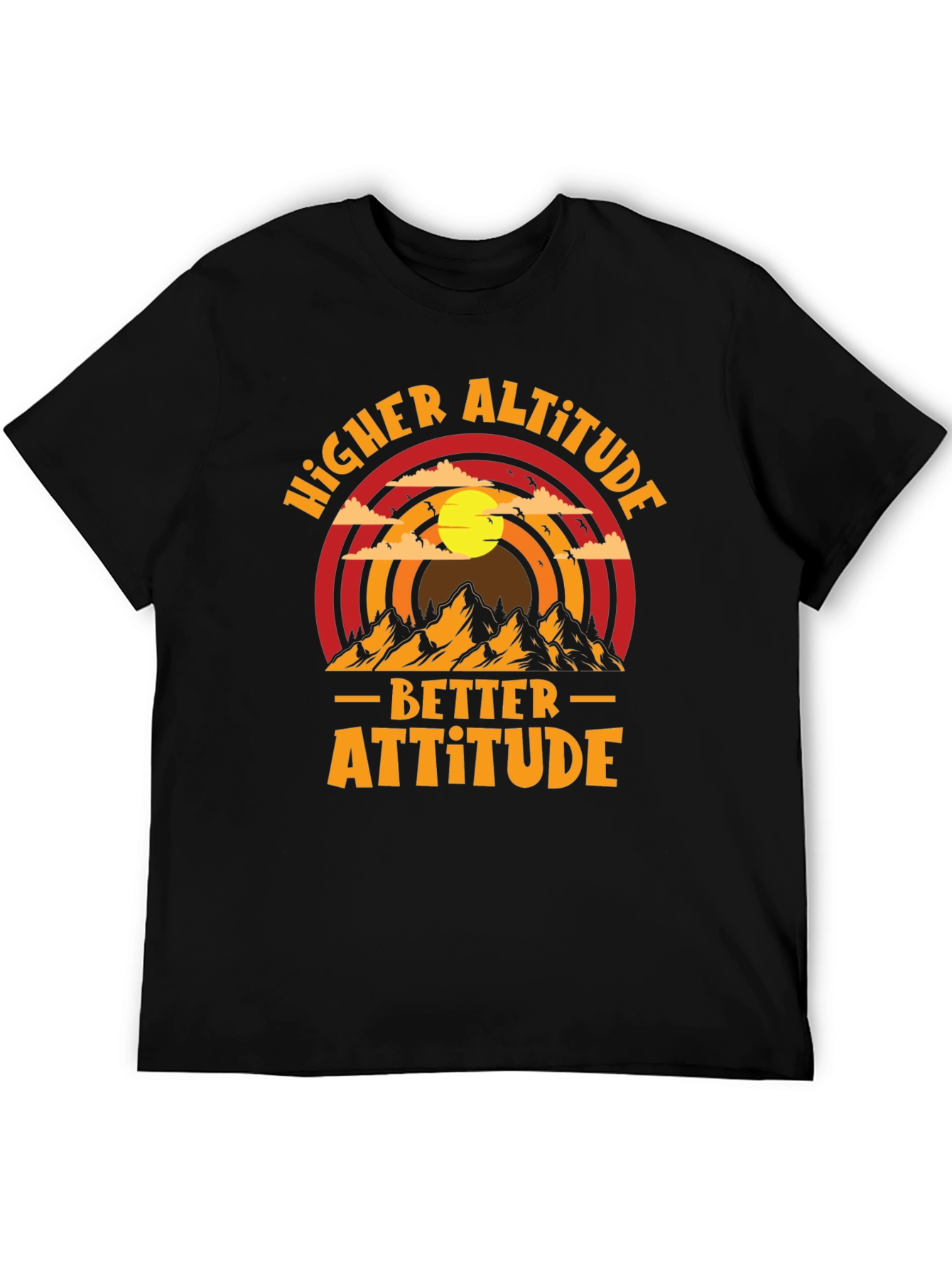 Black Higher Altitude Better Attitude Graphic Tee view 5