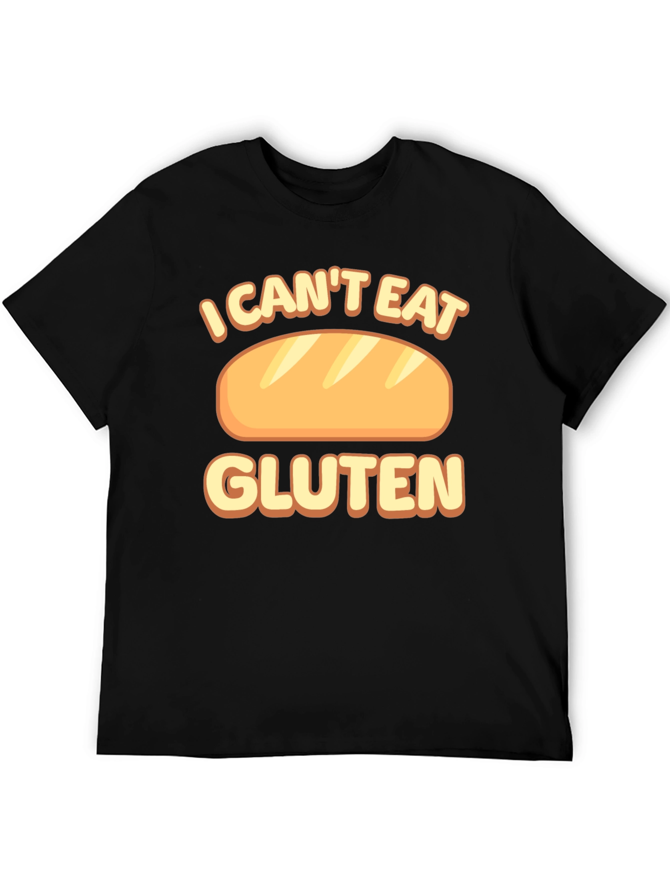 Black I Can't Eat Gluten T-Shirt Funny Food Allergy Tee view 5