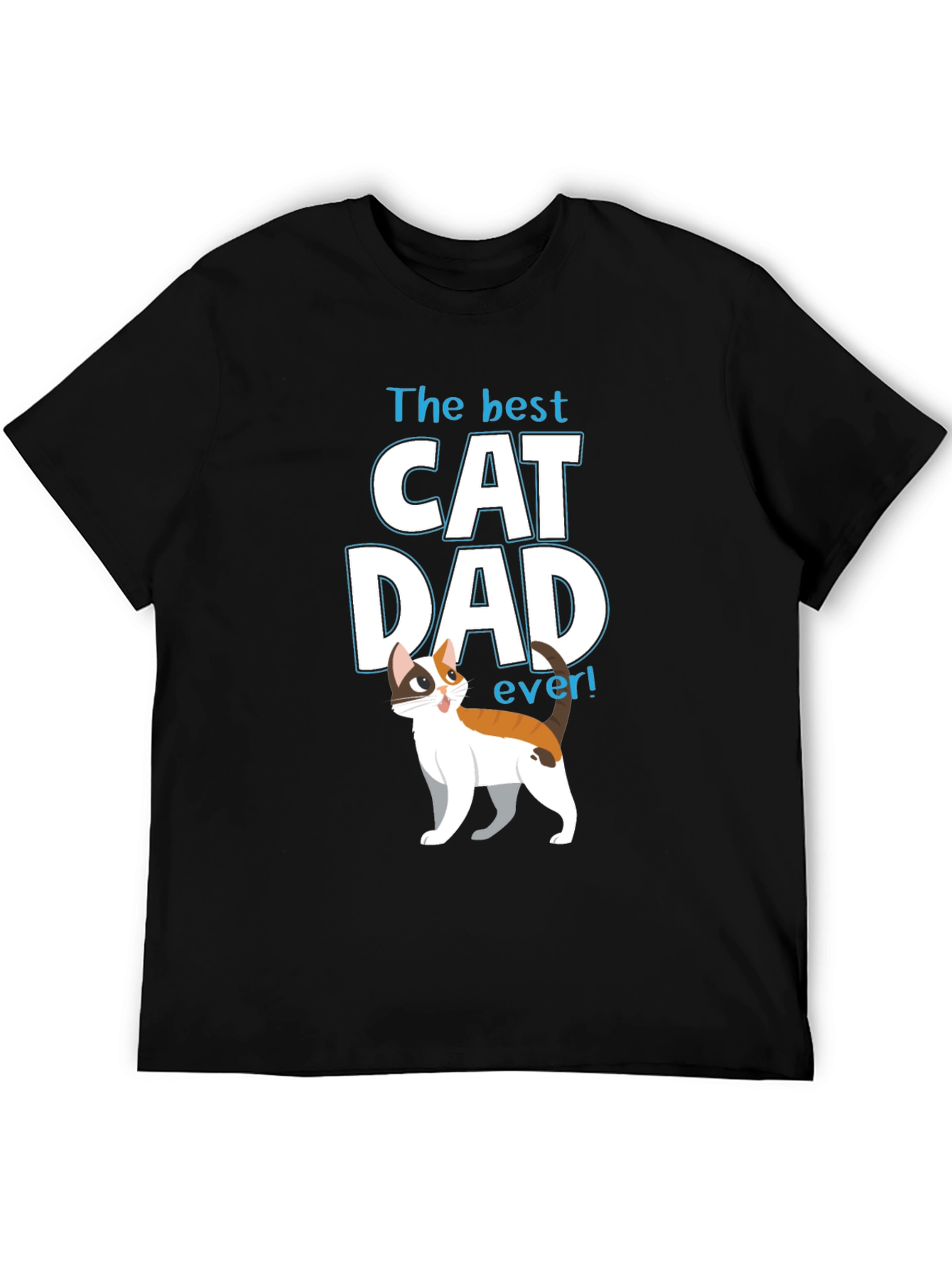 Black The Best Cat Dad Ever Black T-Shirt view 5