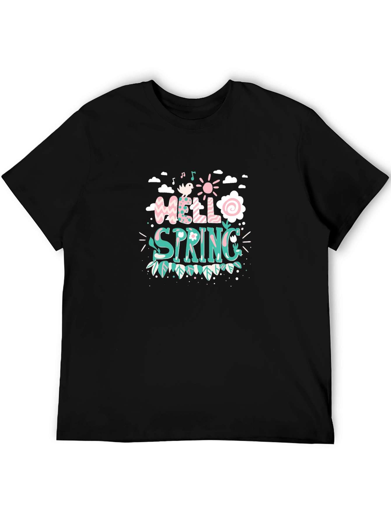 Black Hello Spring Graphic Tee view 5