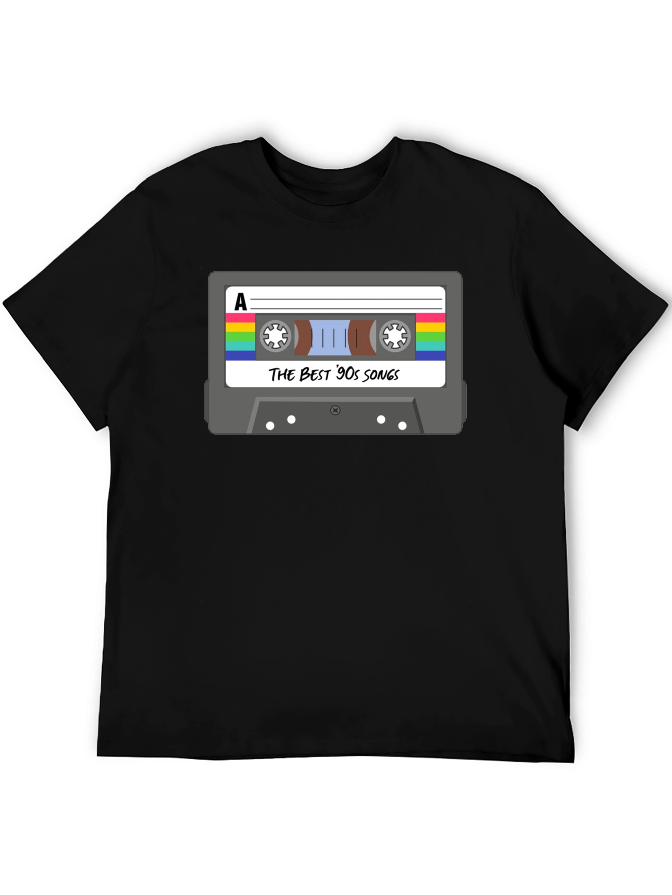 Black Retro 90s Music Cassette T-Shirt view 5
