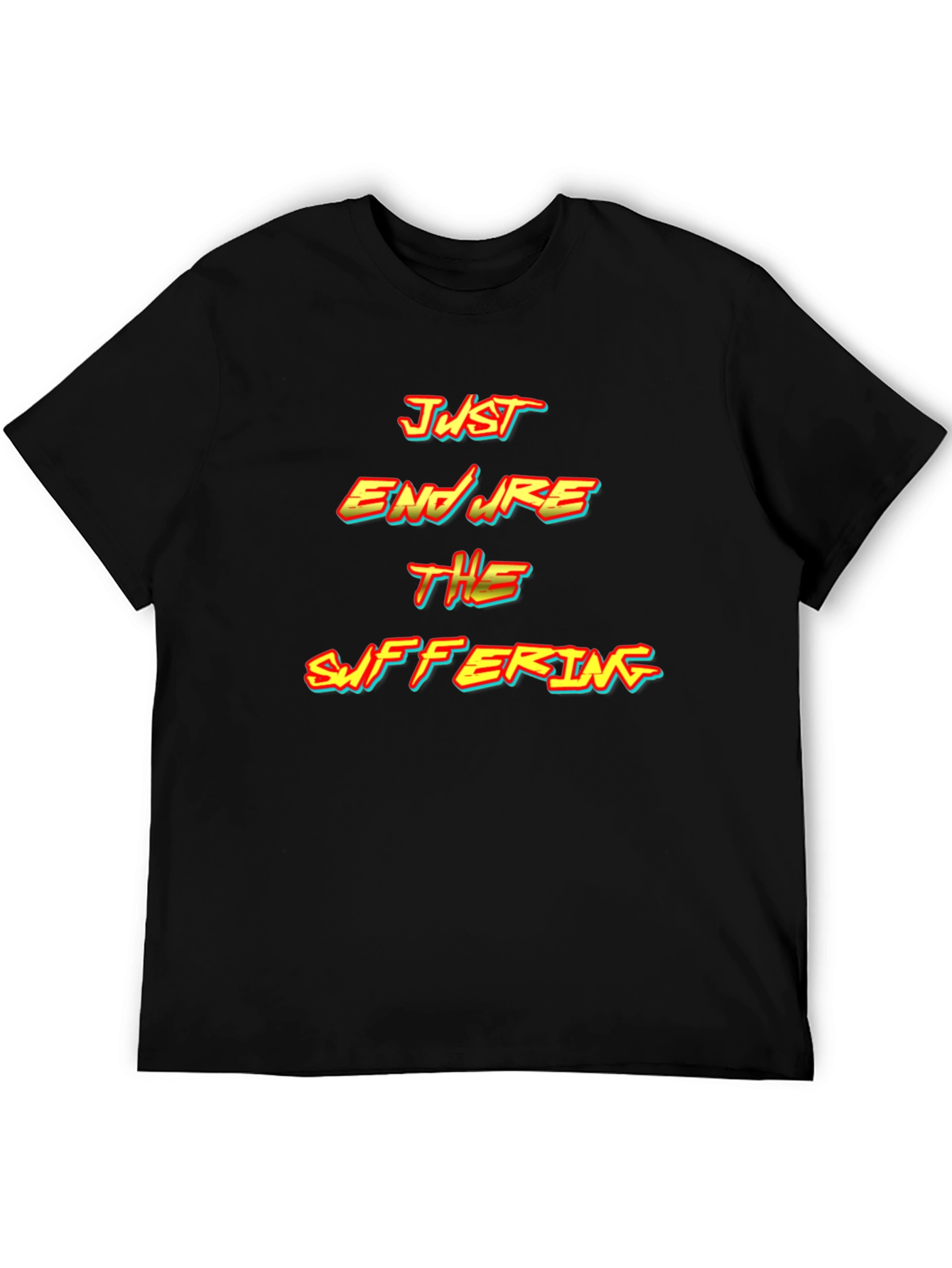 Black Just Endure T-Shirt - Motivational Black Tee view 5
