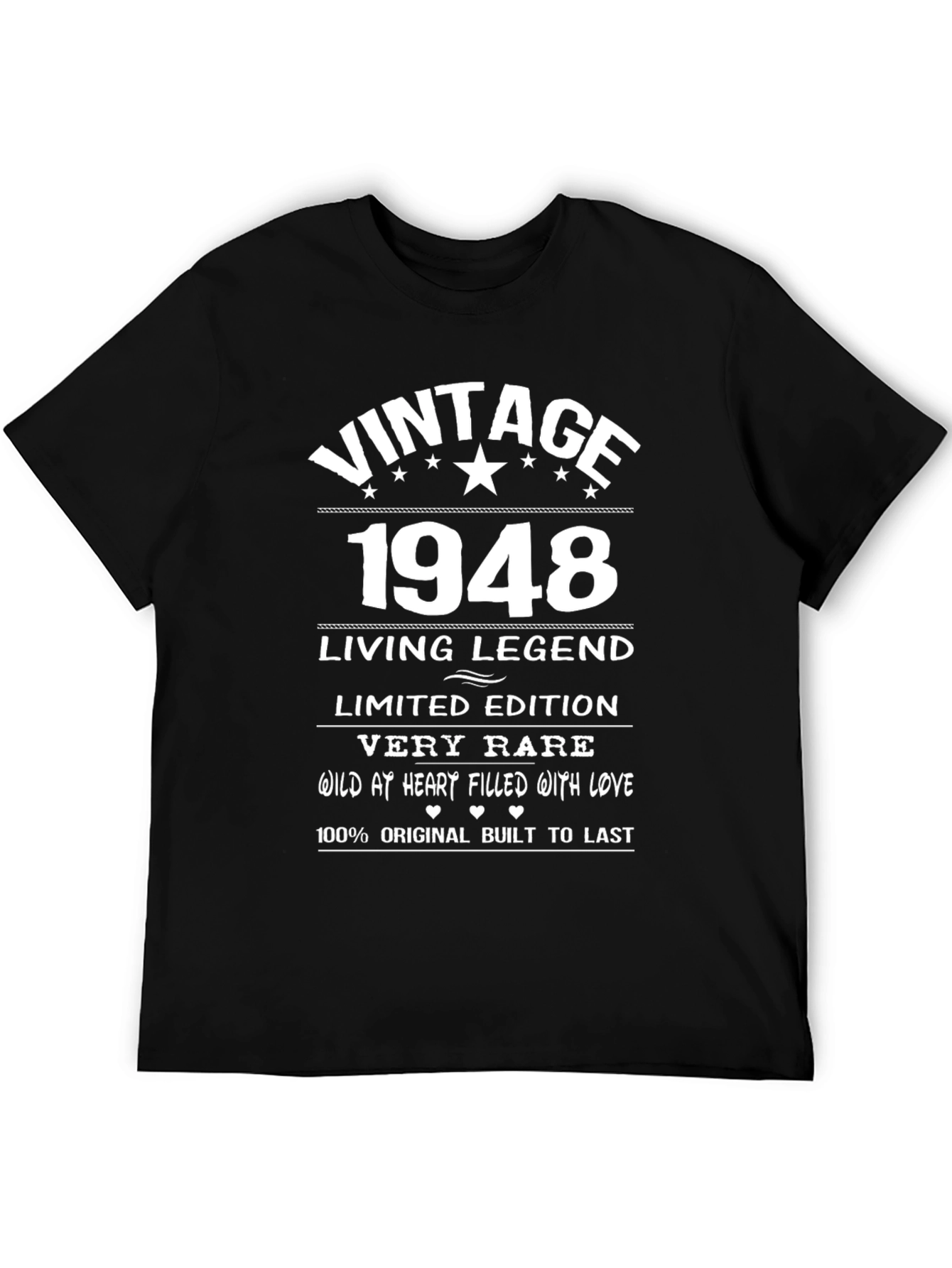 Black Vintage 1948 Legend Black Graphic Tee view 5