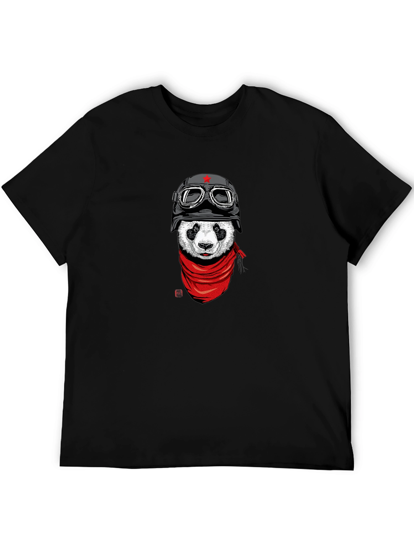 Black Panda Biker Graphic T-Shirt - Cool & Unique Design view 5