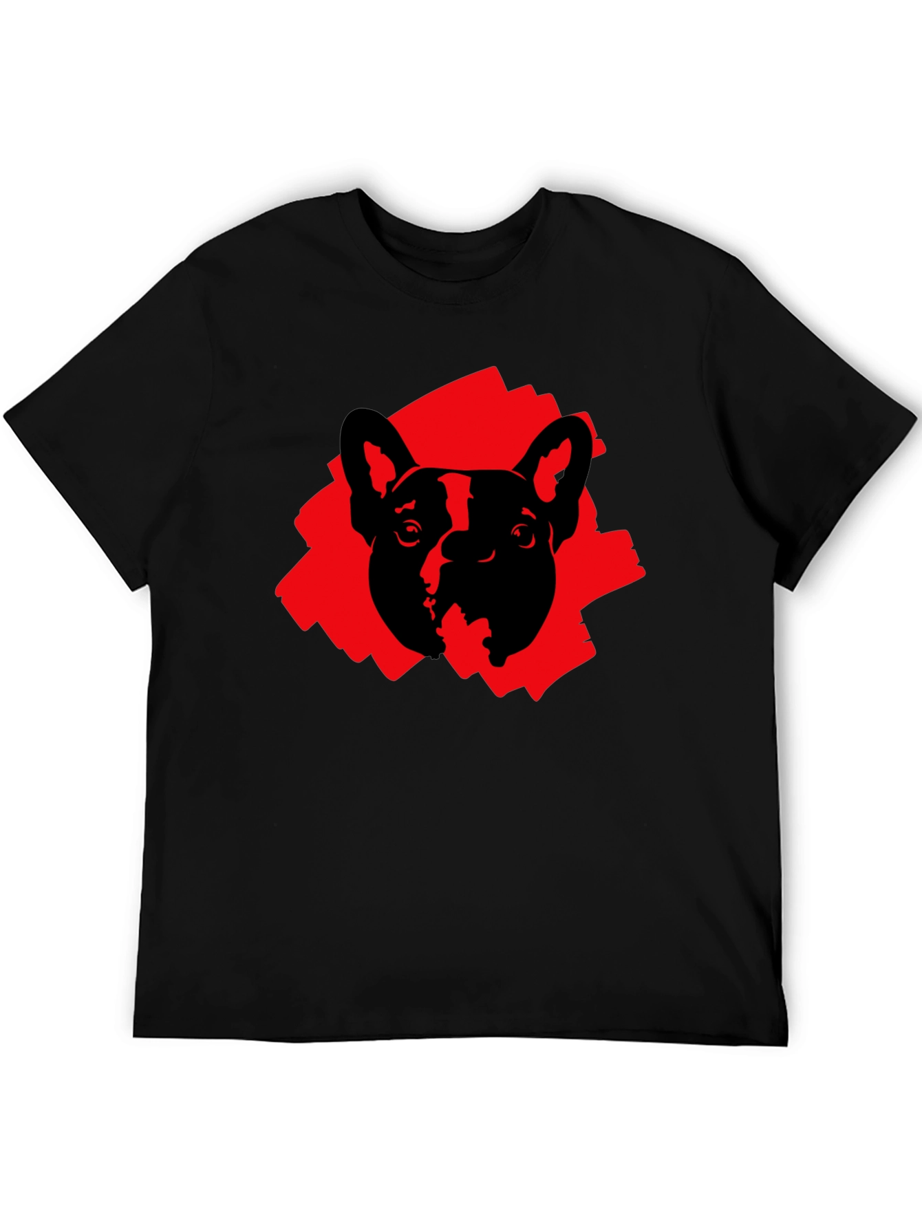 Black Dog Graphic Tee - Red Brushstroke Print view 5