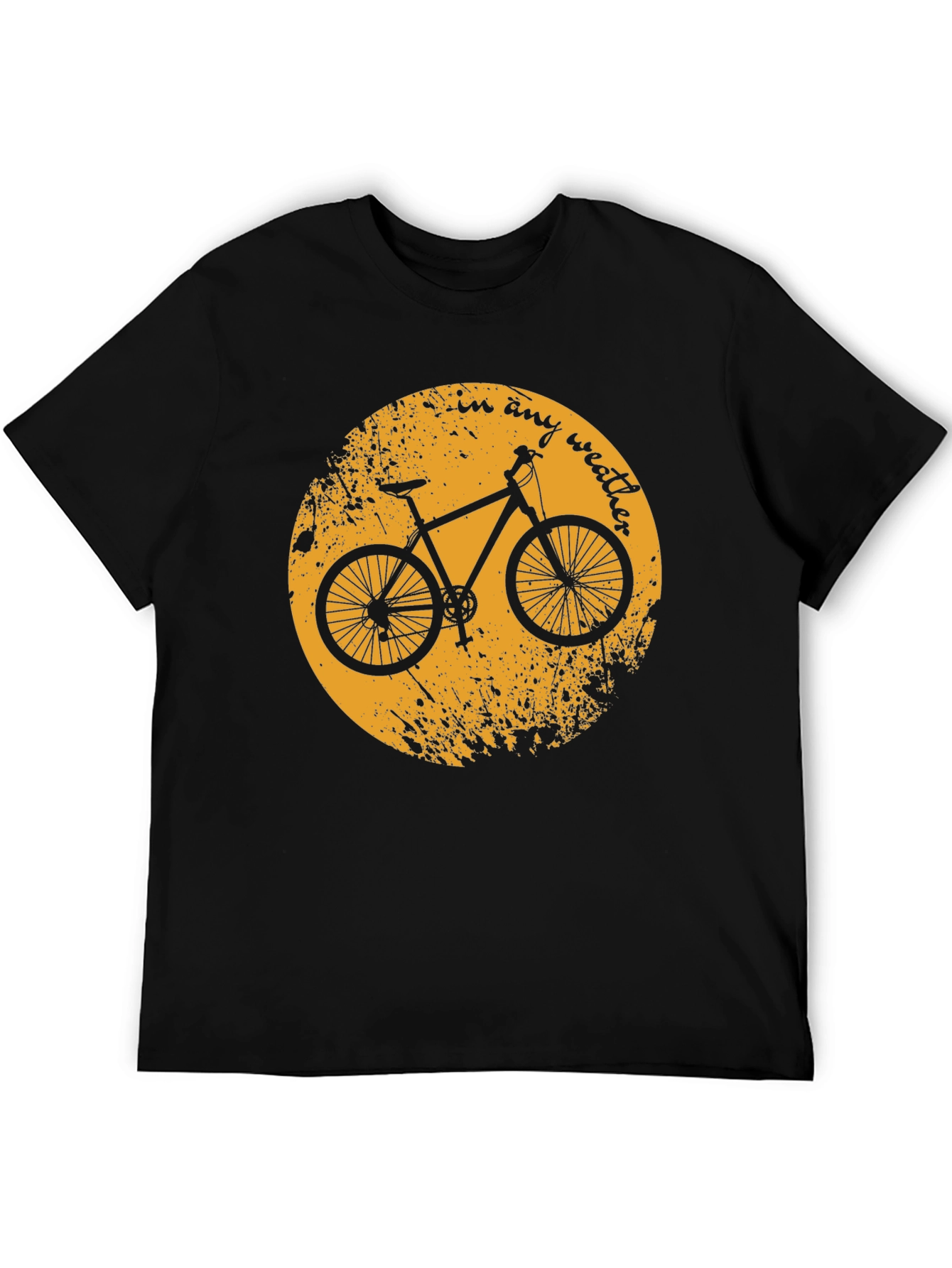 Black Bike T-Shirt - "In Any Weather" Design view 5
