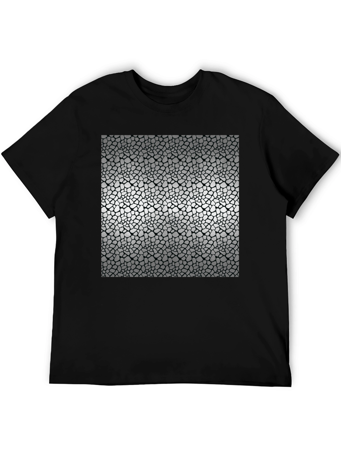 Black Mosaic Print Black T-Shirt view 5